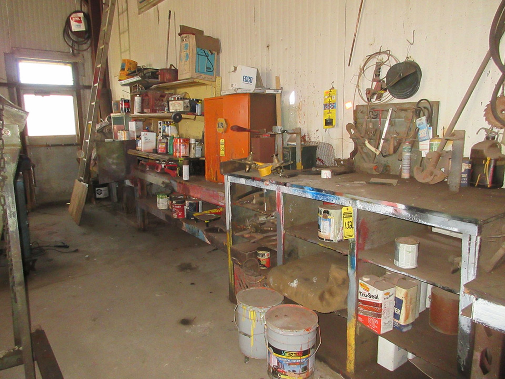 (3) WORKBENCHES WITH CONTENTS & LADDER