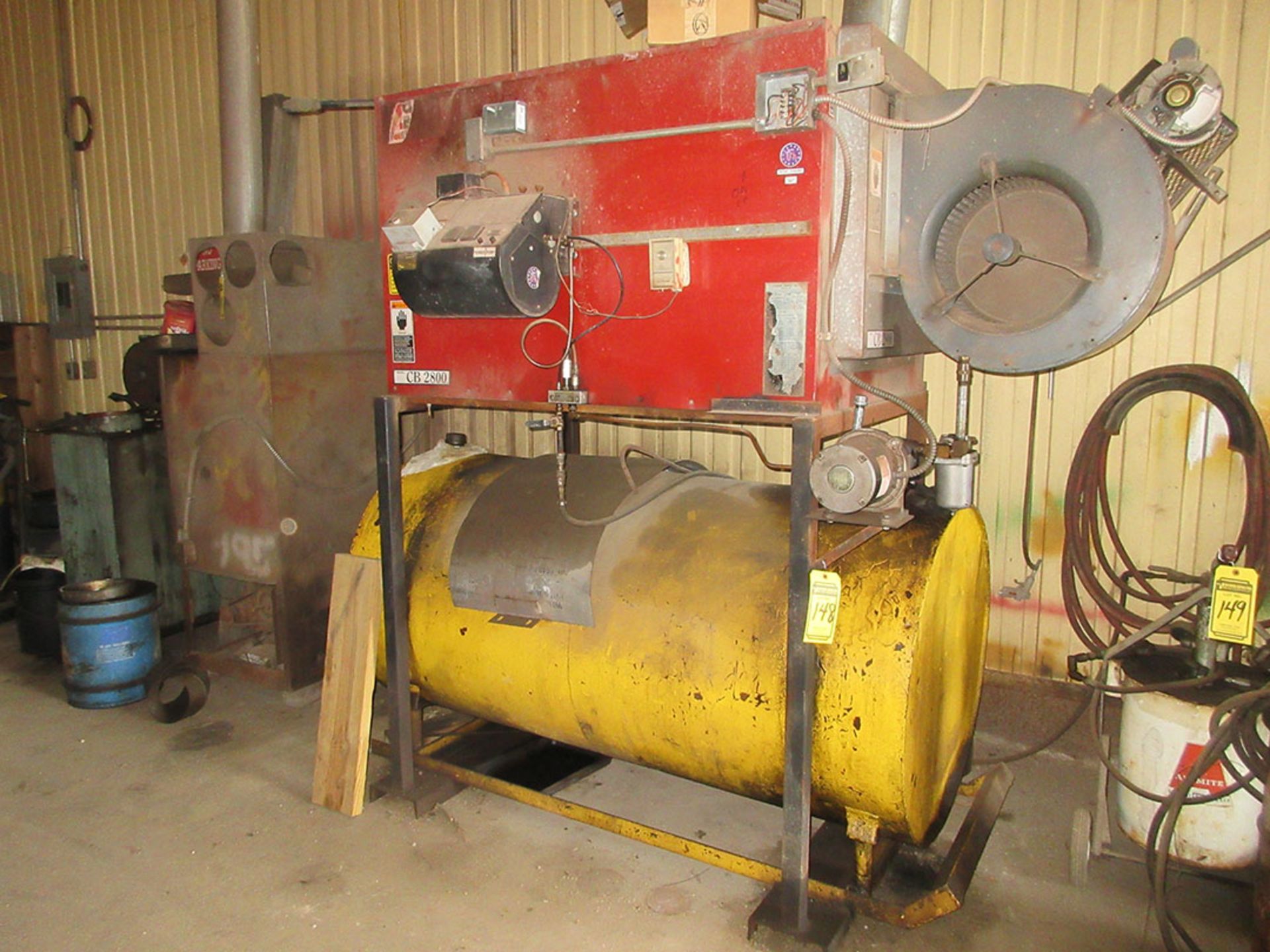 CLEAN BURN MULTI OIL BURNING FURNACE; MODEL CB2800, FUEL OIL TANKS, AND OTHER FURNACE