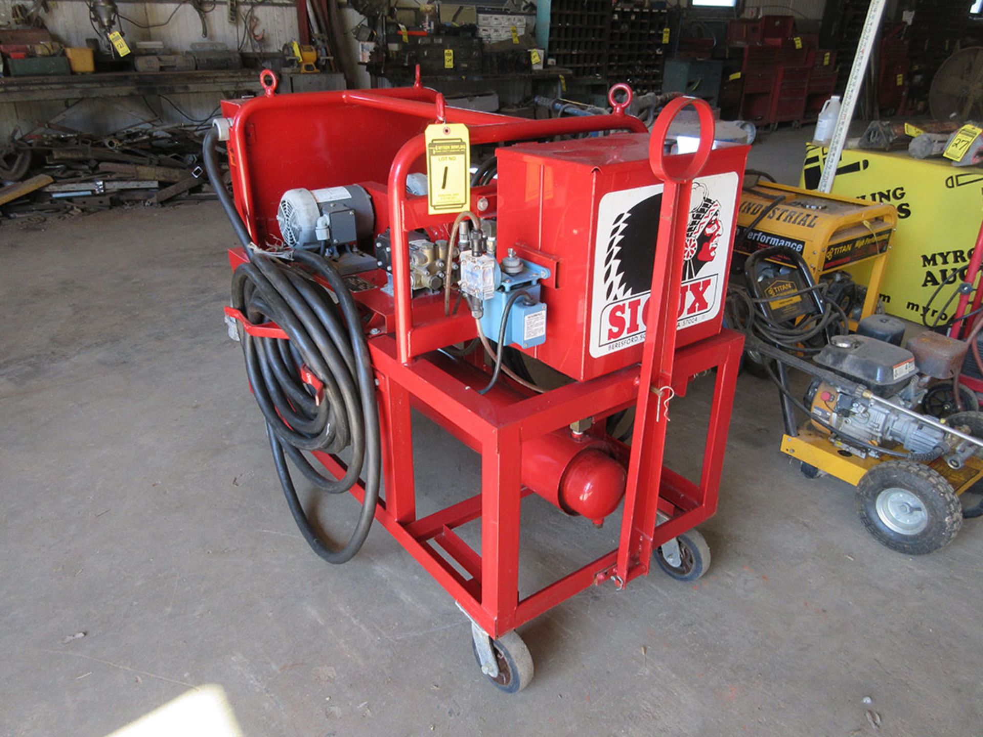 SIOUX STEAM CLEANER CORP. ELECTRIC STEAM PRESSURE WASHER; MODEL E-60/120-H8, 480/60/3, 2 1/2 HP,