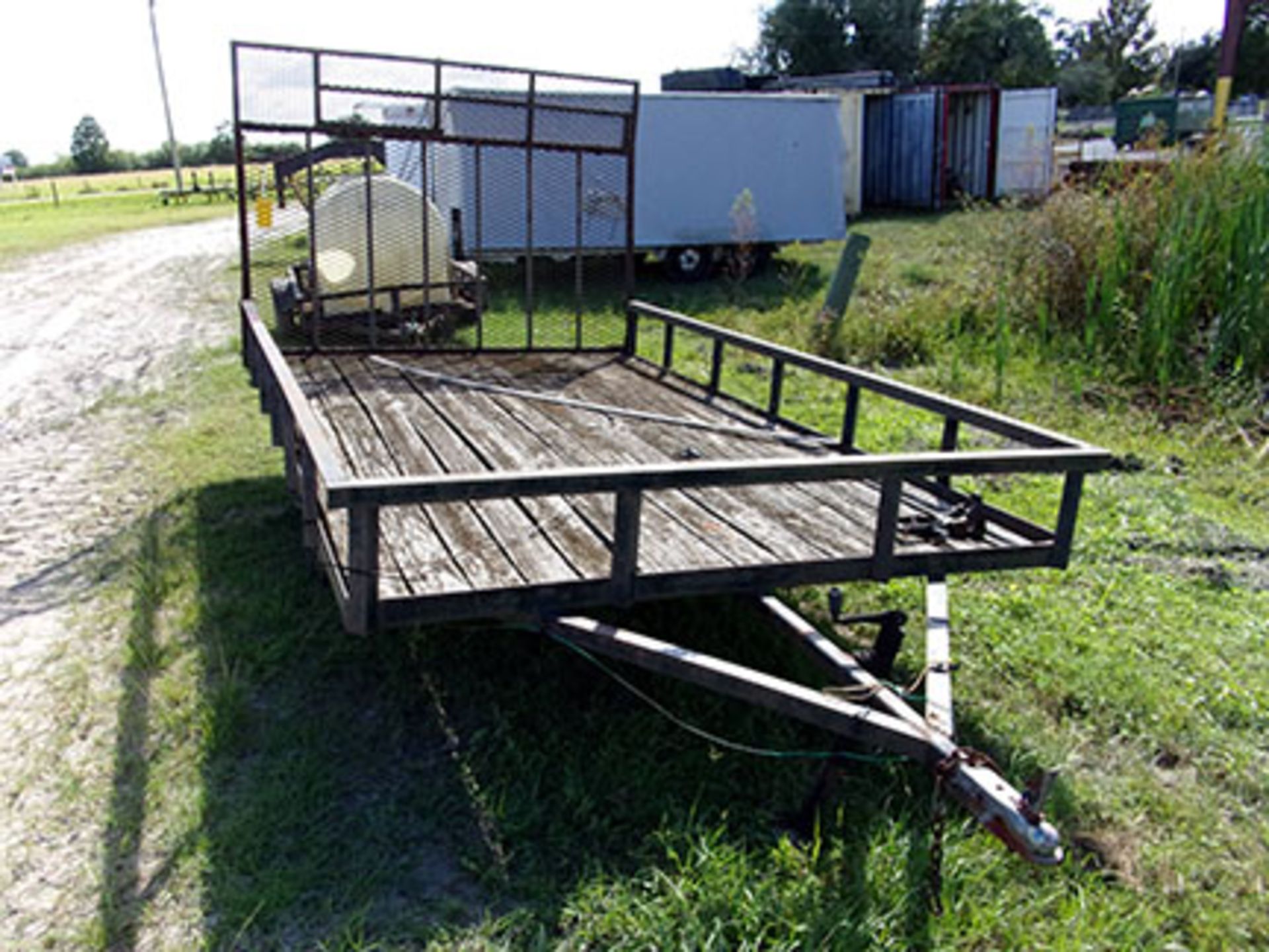 STEEL TRAILER WITH WOODEN DECK WITH RAMP; 12'L X 7'W
