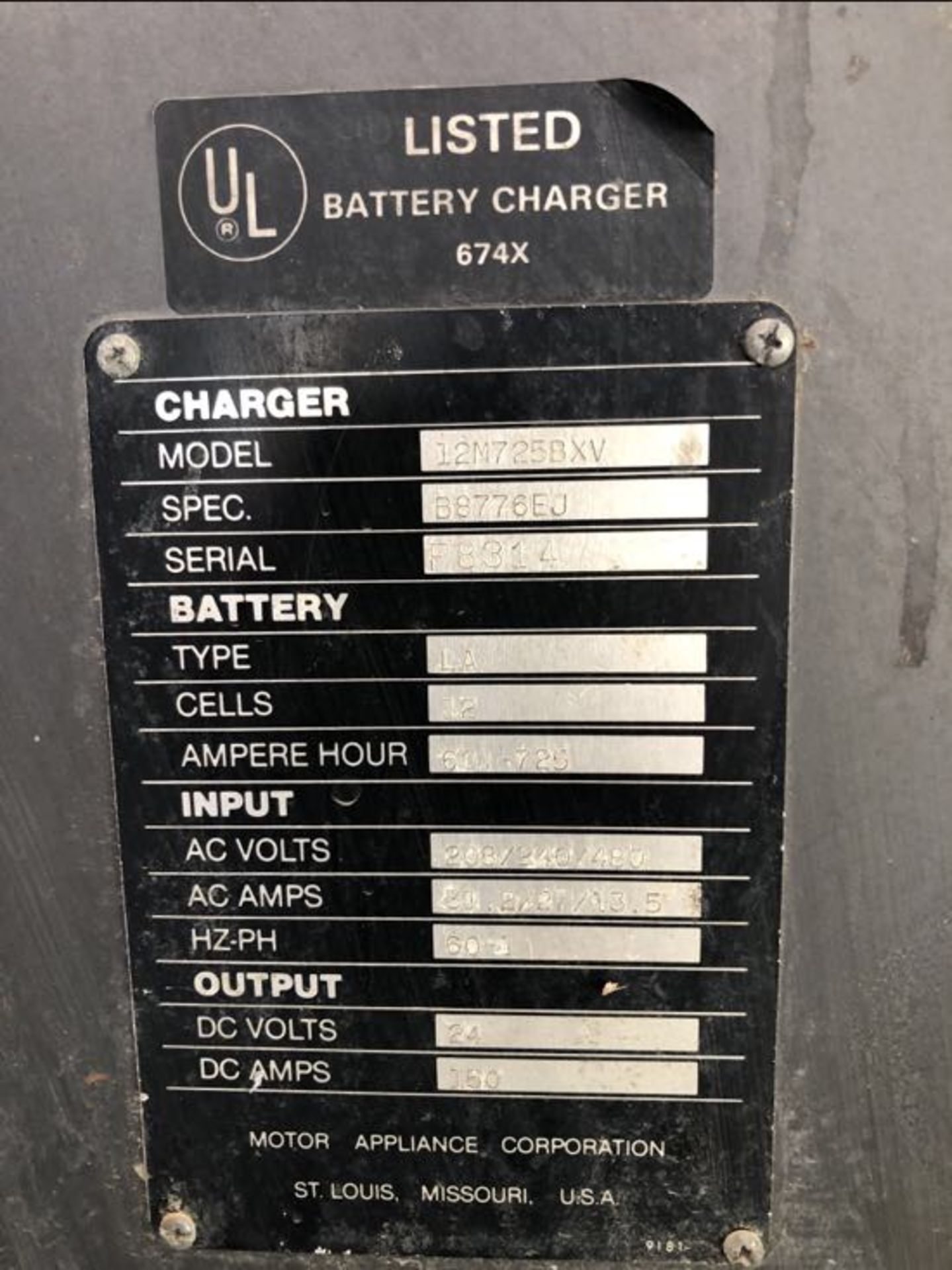 MAC 24-V BATTERY CHARGER - Image 2 of 2