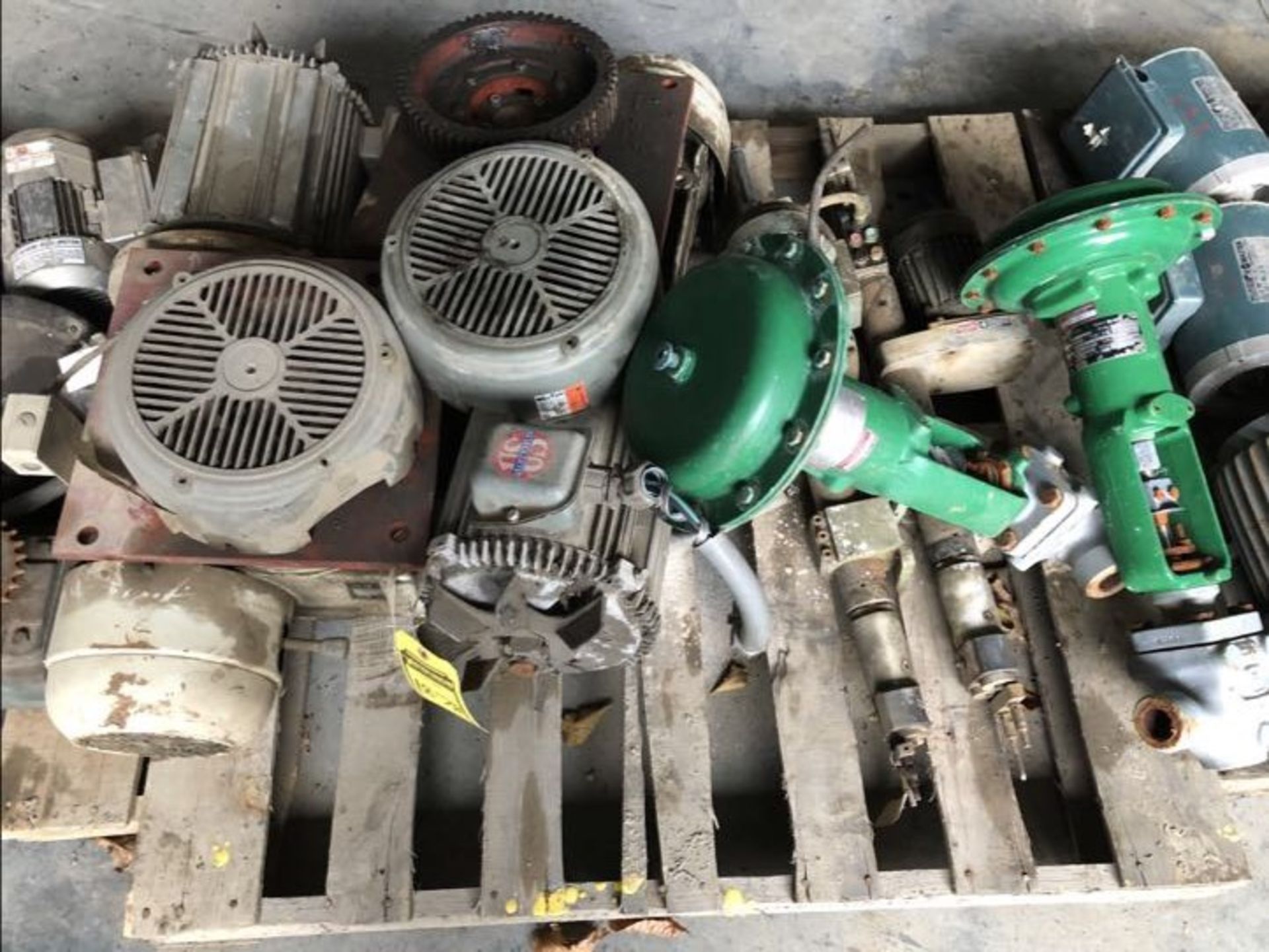 LOT OF ELECTRIC MOTORS AND FISHER VALVES