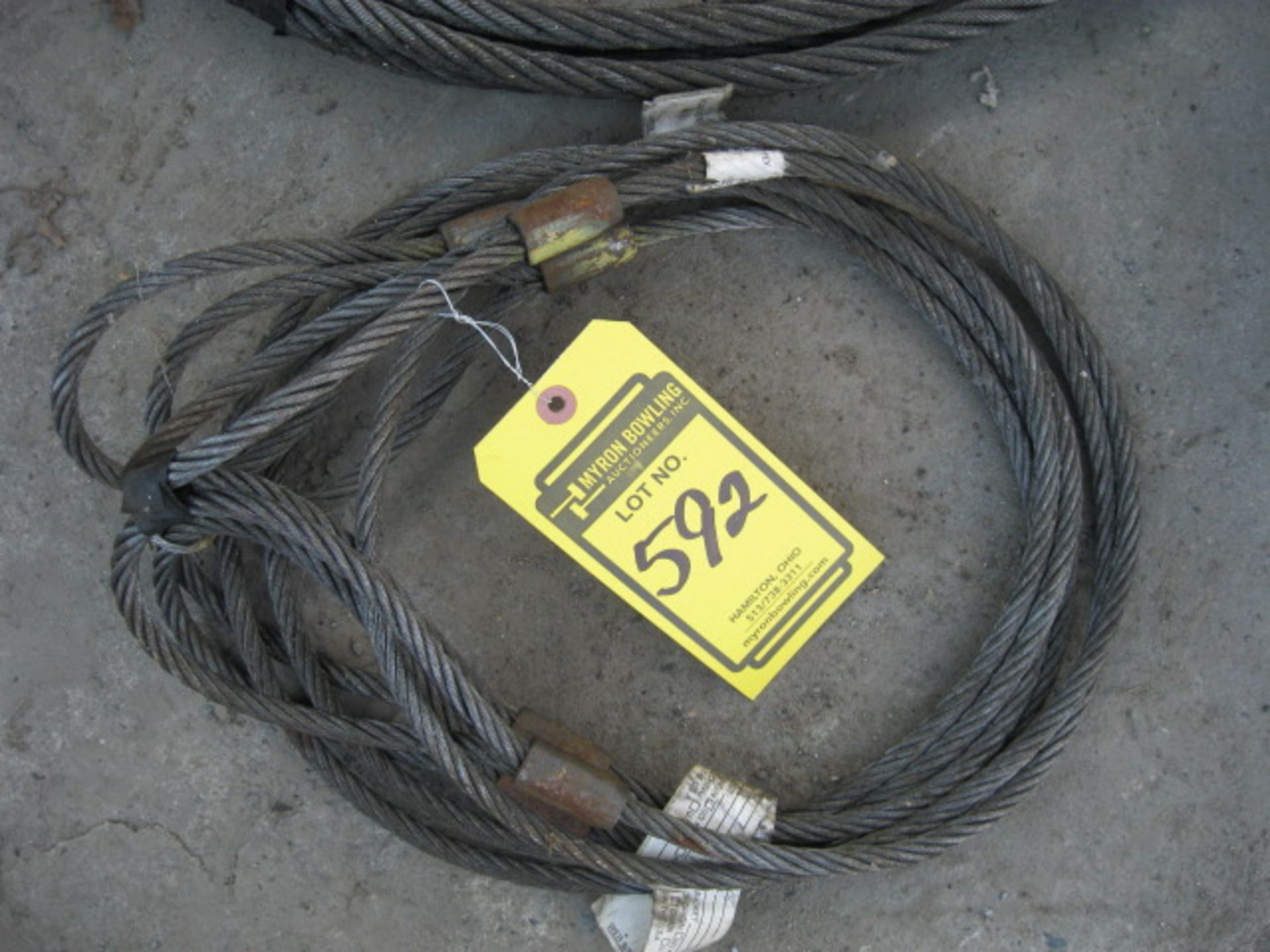 LOT OF (3) 3/8'' LIFTING CABLE