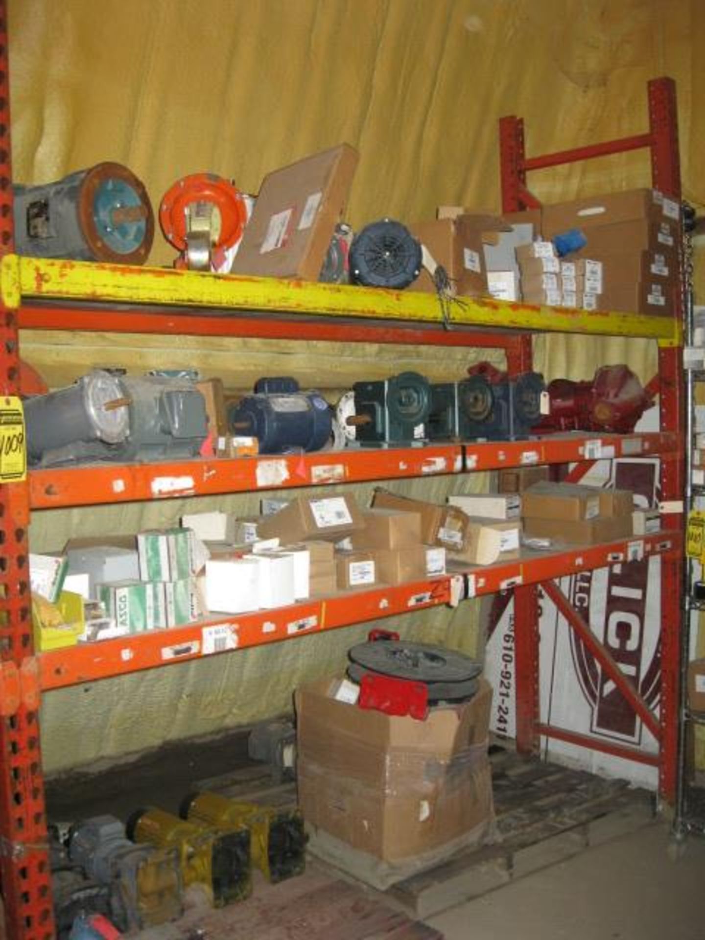 CONTENTS OF RACK, ELECTRIC MOTORS, ASCO RED VALVES, GEAR REDUCERS, PUMPS & ETC. EBAY WHOLESALE - Image 2 of 4