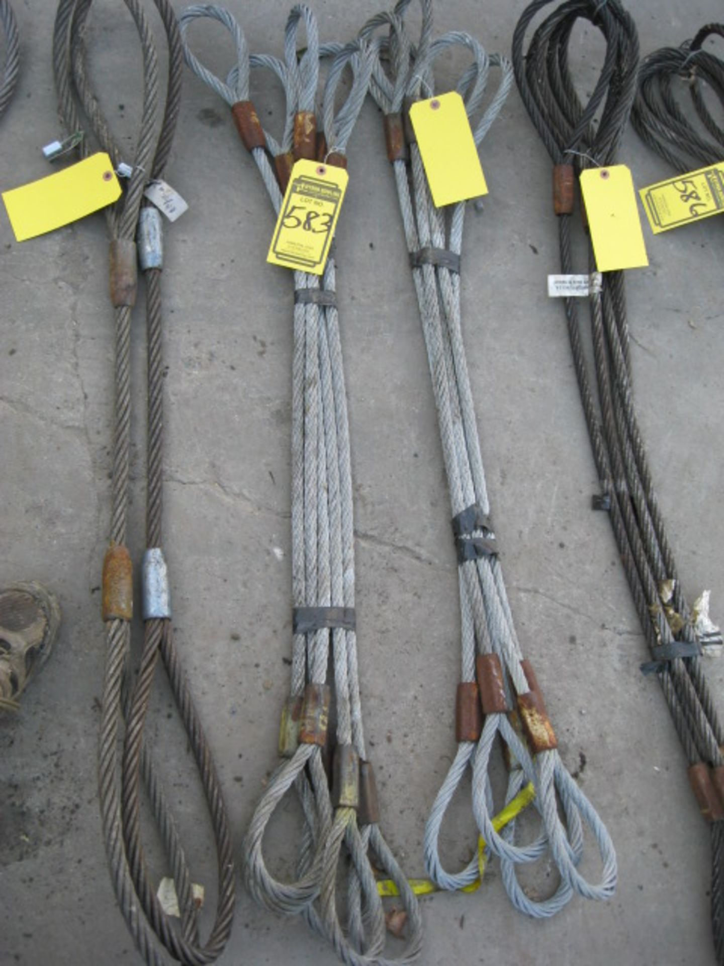 LOT OF (5) 5/8'' LIFTING CABLE