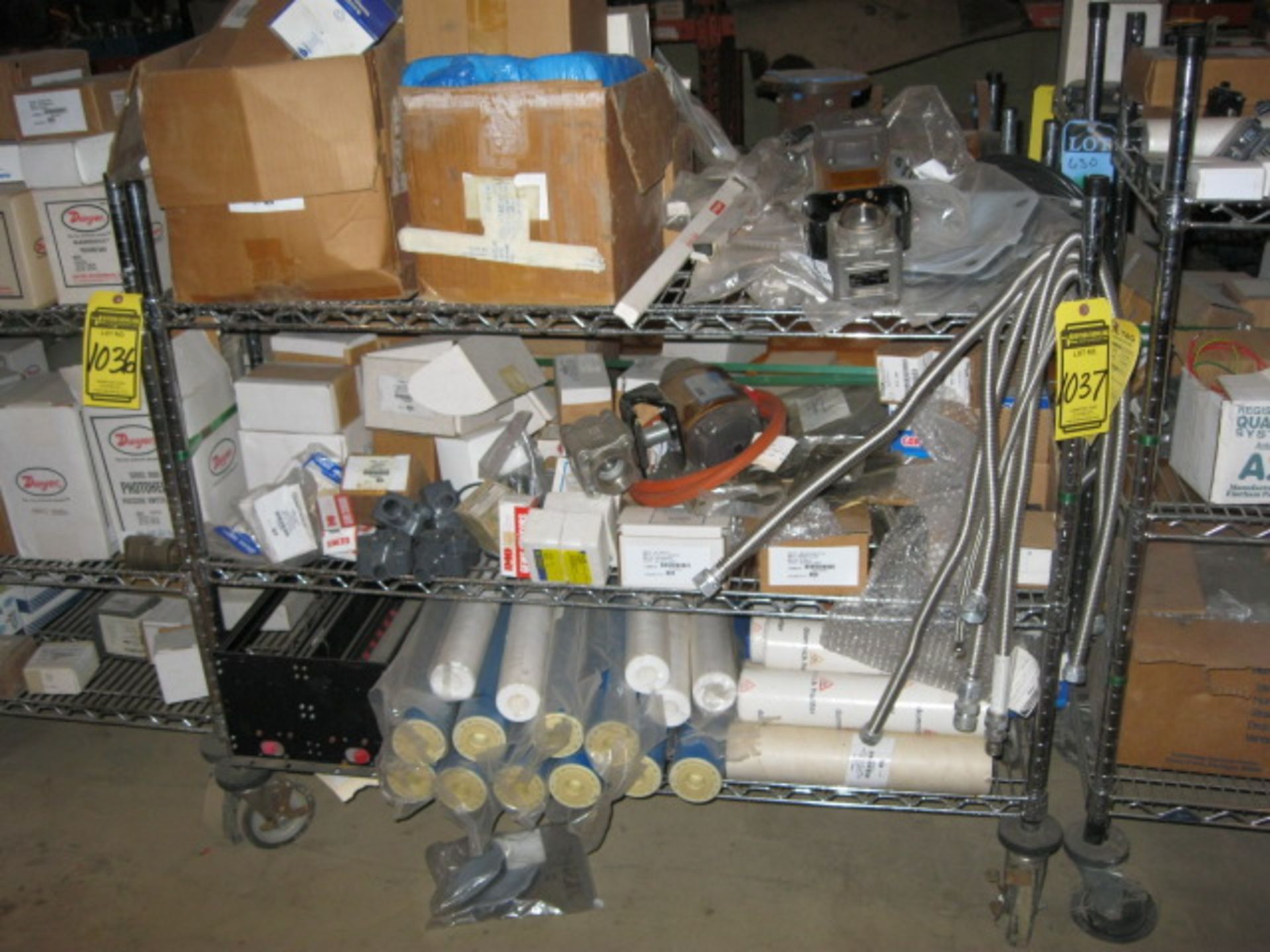 CART WITH CONTENTS, ELECTRICAL PARTS, STOCKROOM PARTS & ETC. EBAY WHOLESALE LOT - Image 2 of 2