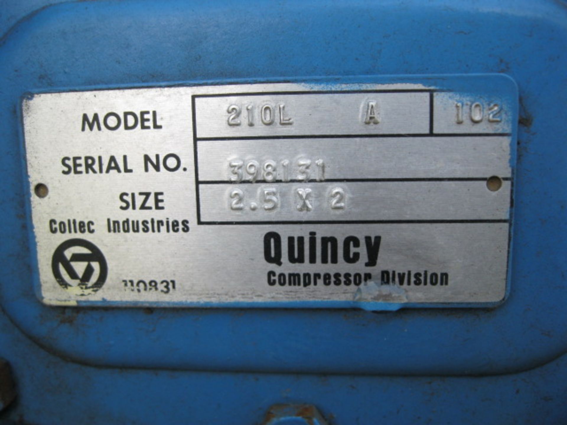 QUINCY 210LA102 AIR COMPRESSORS - Image 3 of 3