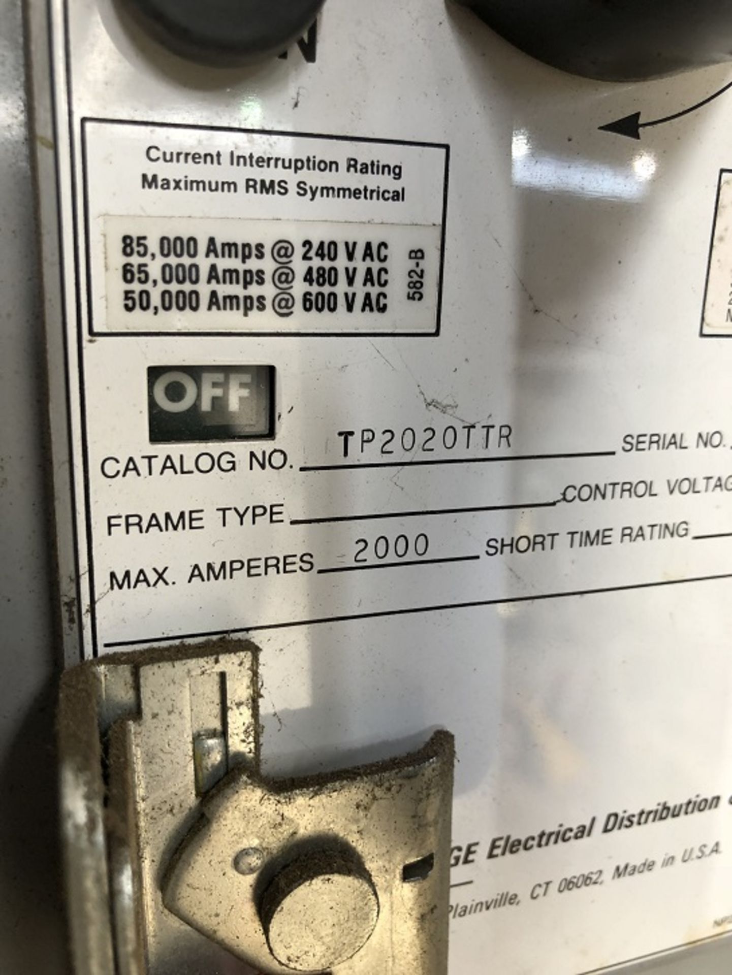 SIEMENS 2000 AMP BREAKER 480-VOLT 1 OF 2 ***GO TO OUTSIDE OF THE NEW BUILDING UP IN THE NORTHEAST - Image 6 of 8