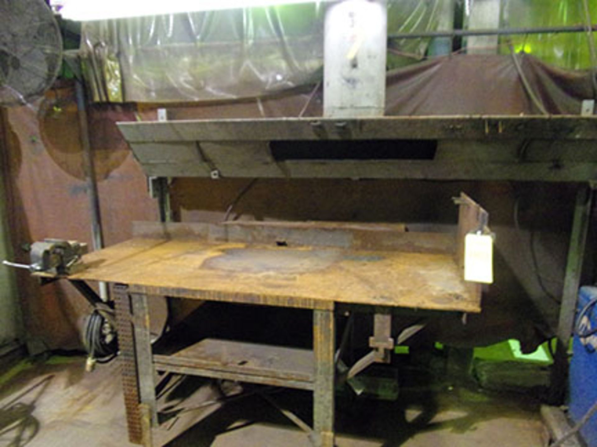 WORK BENCH WITH VISE & EXHAUST HOOD