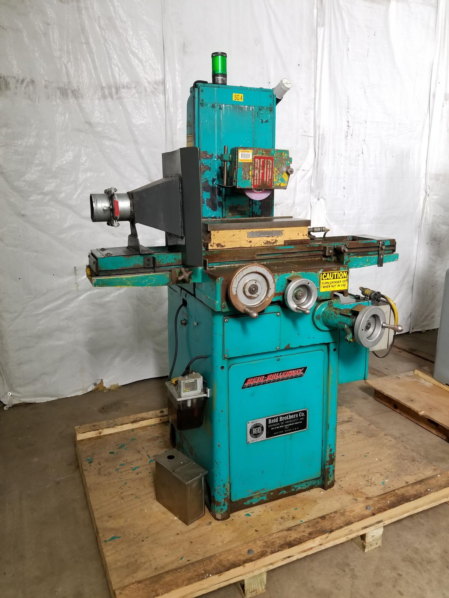 REID ROLLERWAY 6'' X 12'' HAND FEED SURFACE GRINDER,  MODEL HR, SN 21378, 6 1/2'' X 18'' PERMANENT - Image 2 of 5