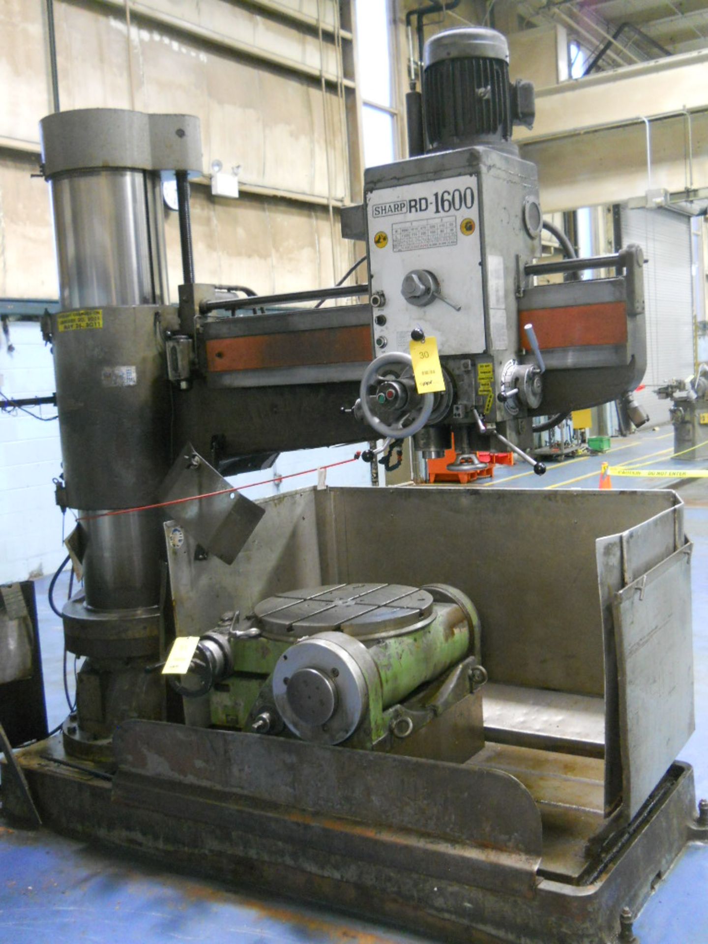 SHARP RADIAL DRILL PRESS, M/N RD1600, S/N 16938, 7.5 HP, 105 IN. X 72 IN. X 105 IN., 480 V