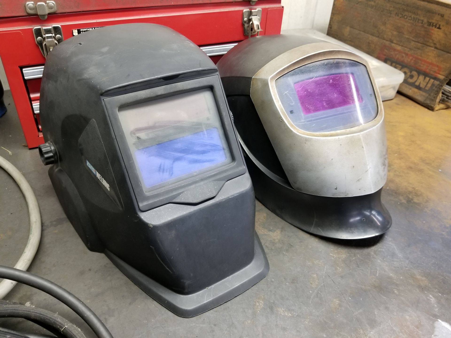 LOT (2) ASSORTED ELECTRONIC AUTOMATIC WELDING VISORS