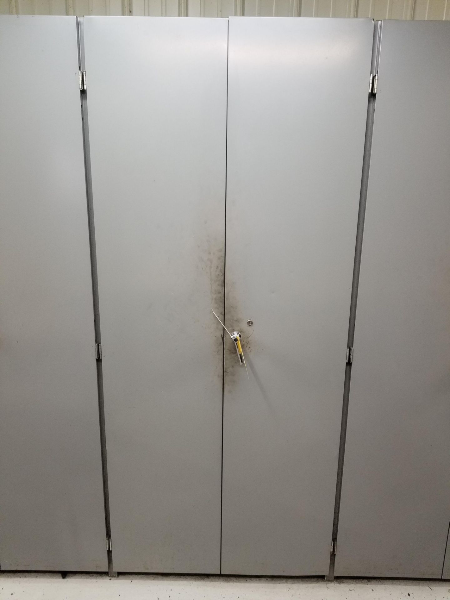 STEEL 2-DOOR SUPPLY CABINET AND CONTENTS