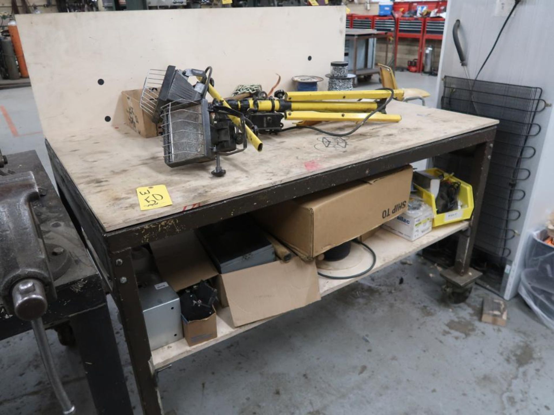 LOT: (2) Portable Steel Work Tables with (1) 4 in. Vise & (1) 4-1/2 in. Vise - Image 2 of 2