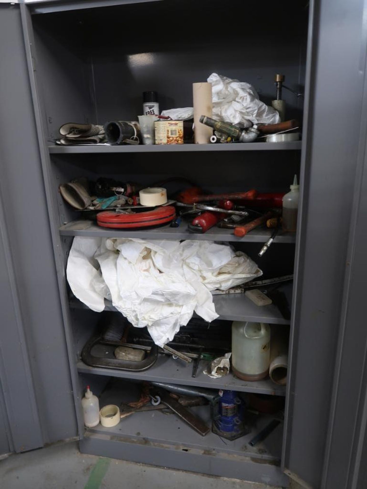 LOT: (1) Cabinet with Contents, (1) Section of (6) Lockers