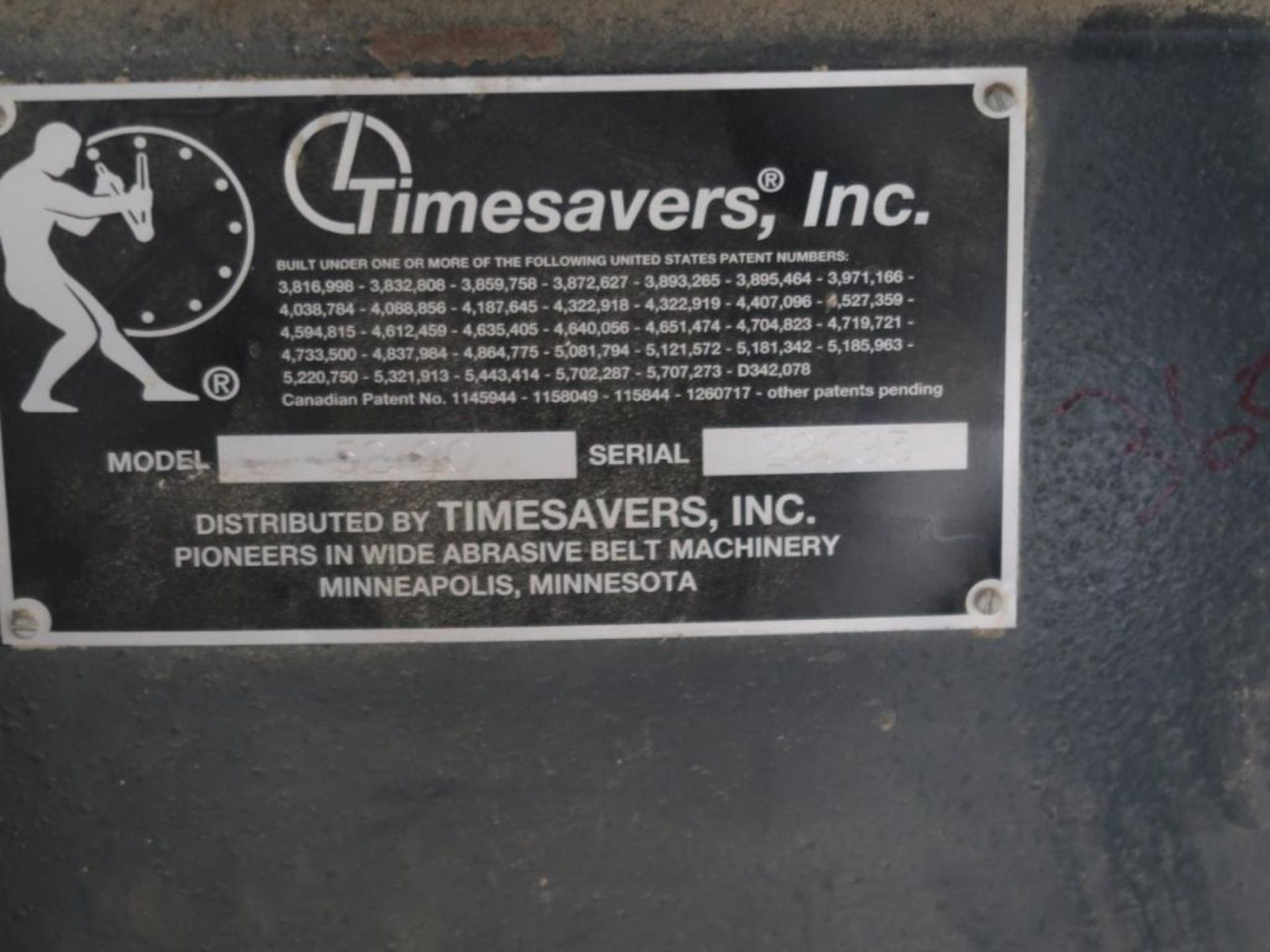 TIMESAVERS 52 in. Series 4300 2-Platen Oscillating Sander Model 52-20, S/N 29093 (#1503) - Image 5 of 5