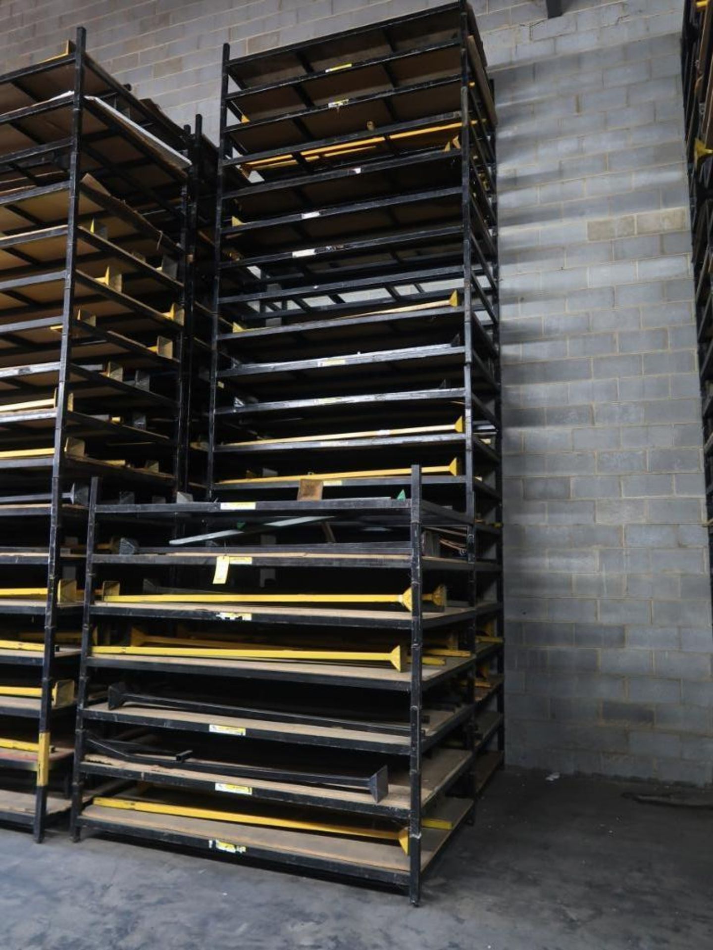 LOT: (27) Stackable Steel Material Transport Pallets (assorted leg lengths & sizes)