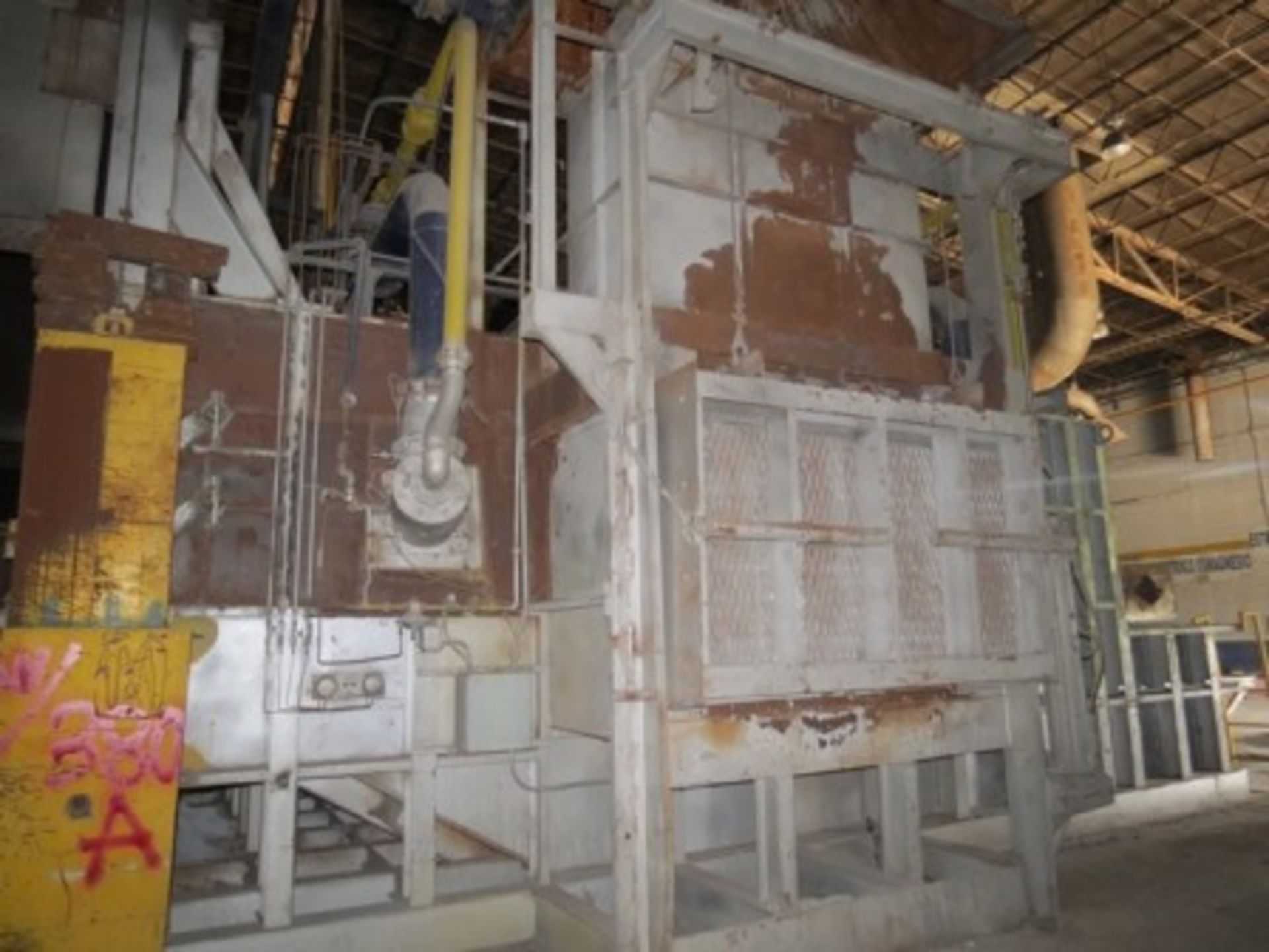 Melting furnace with dumper, hood and ductwork for gas extraction. - Image 12 of 28