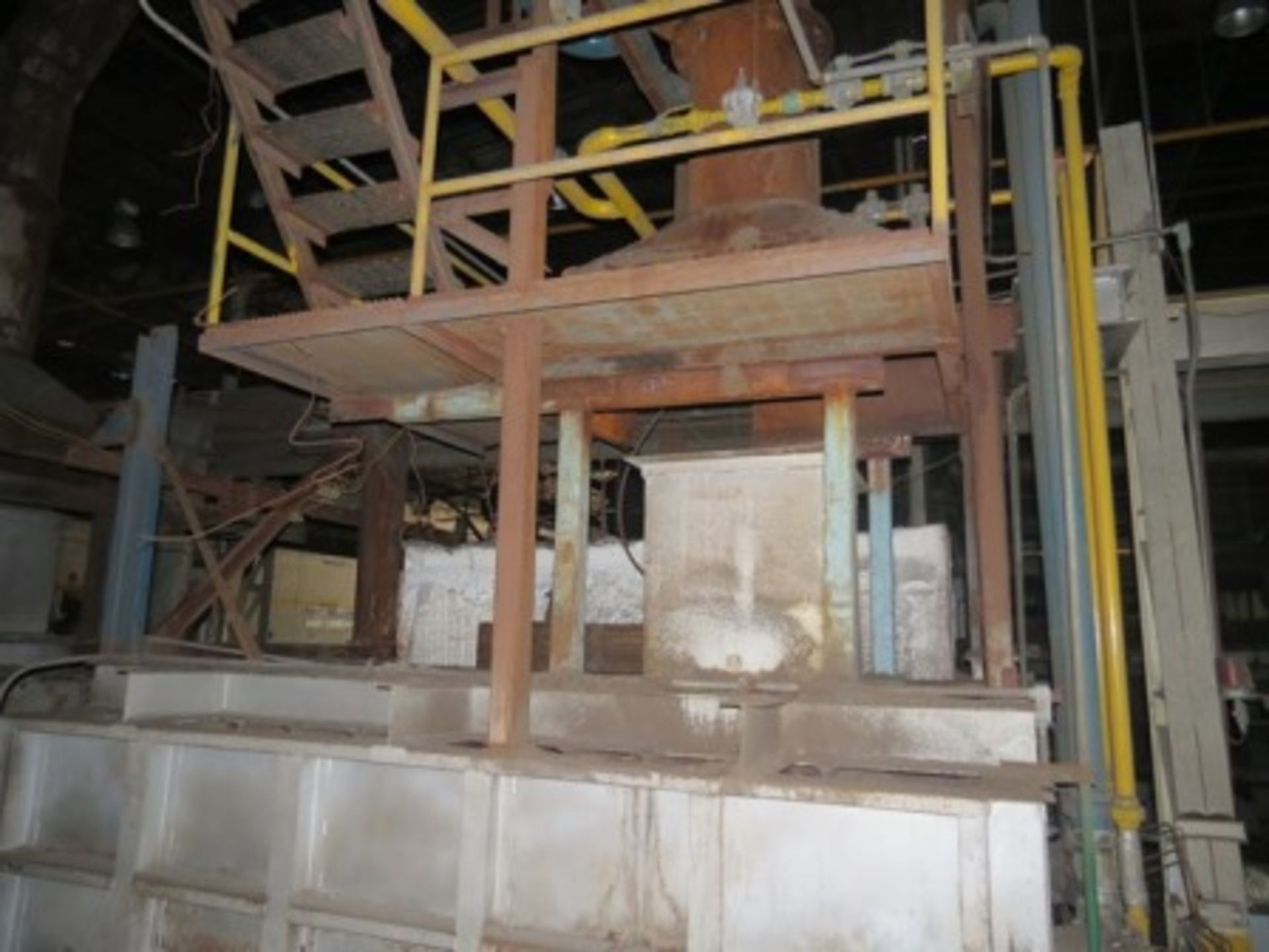 Melting furnace with dumper, hood and ductwork for gas extraction. - Image 5 of 12