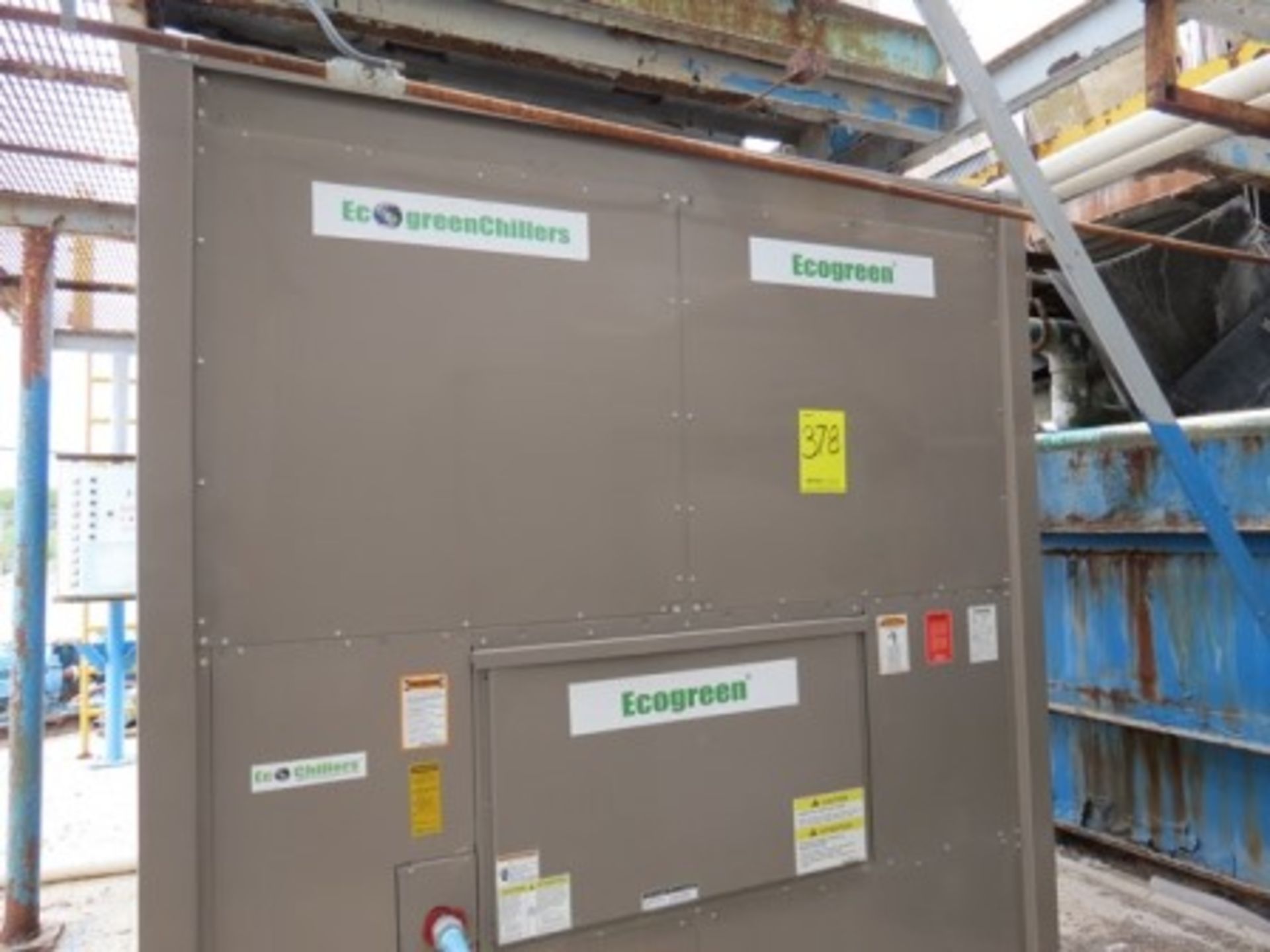 Eco Green chiller, (4)air compressors, (5)5hp pumps and structure. - Image 9 of 17