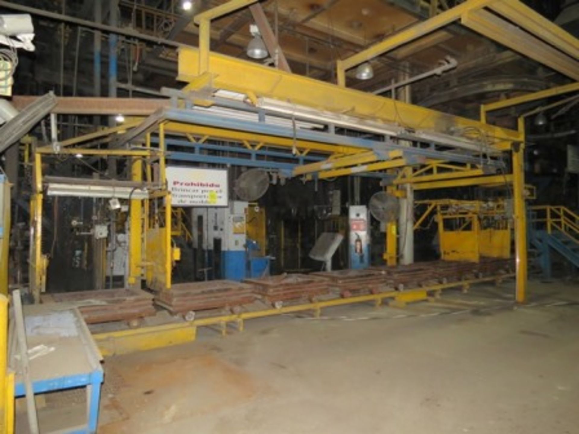 Die Casting line, Approx. (150)molding transport cars, (1)shot blasting machine, hoists, beam es… - Image 70 of 98