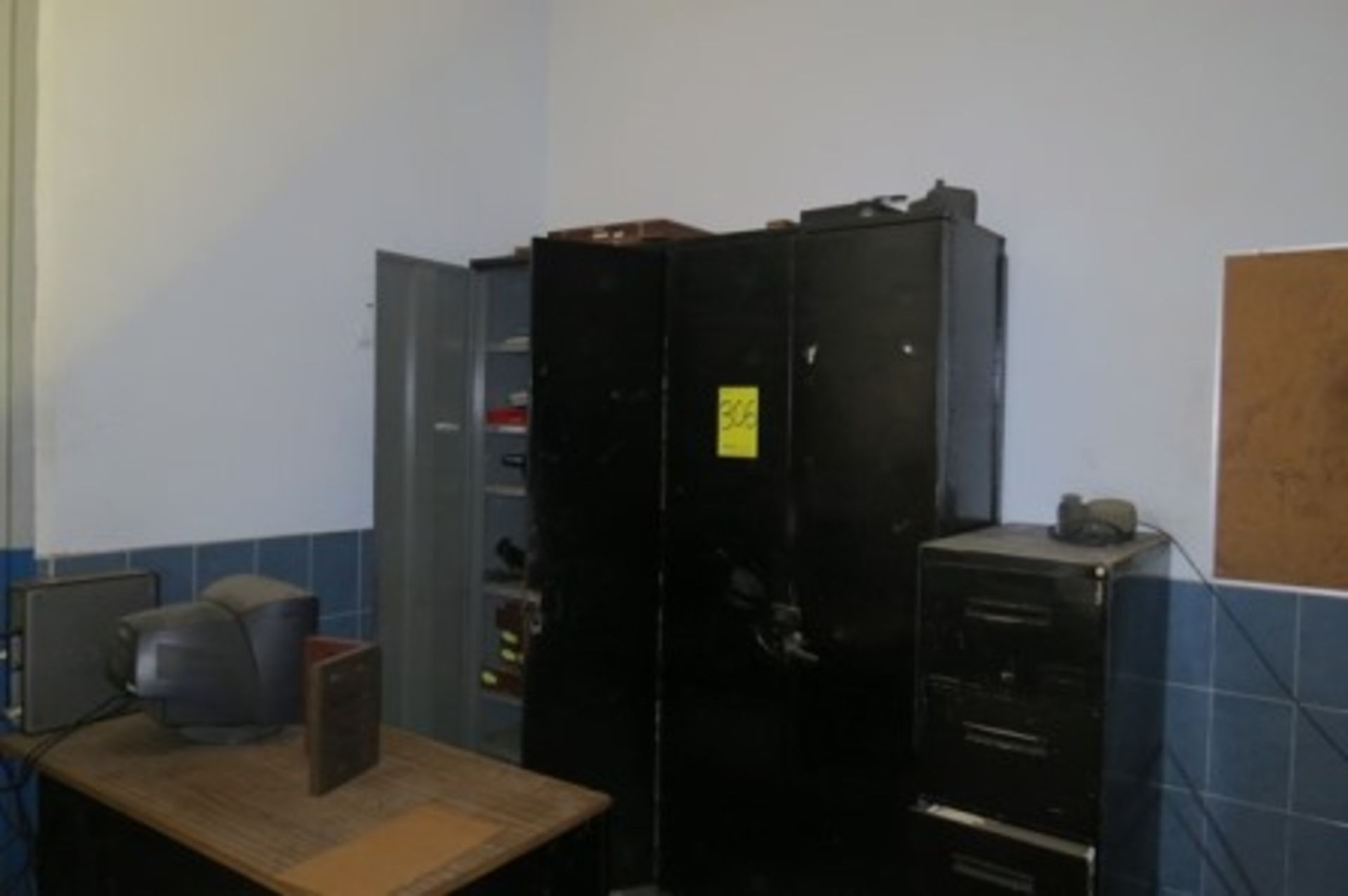 (3) Cabinets with measuring equipment, 7 desks with chairs, bookcase, (3) file cabinets, computers - Image 3 of 26