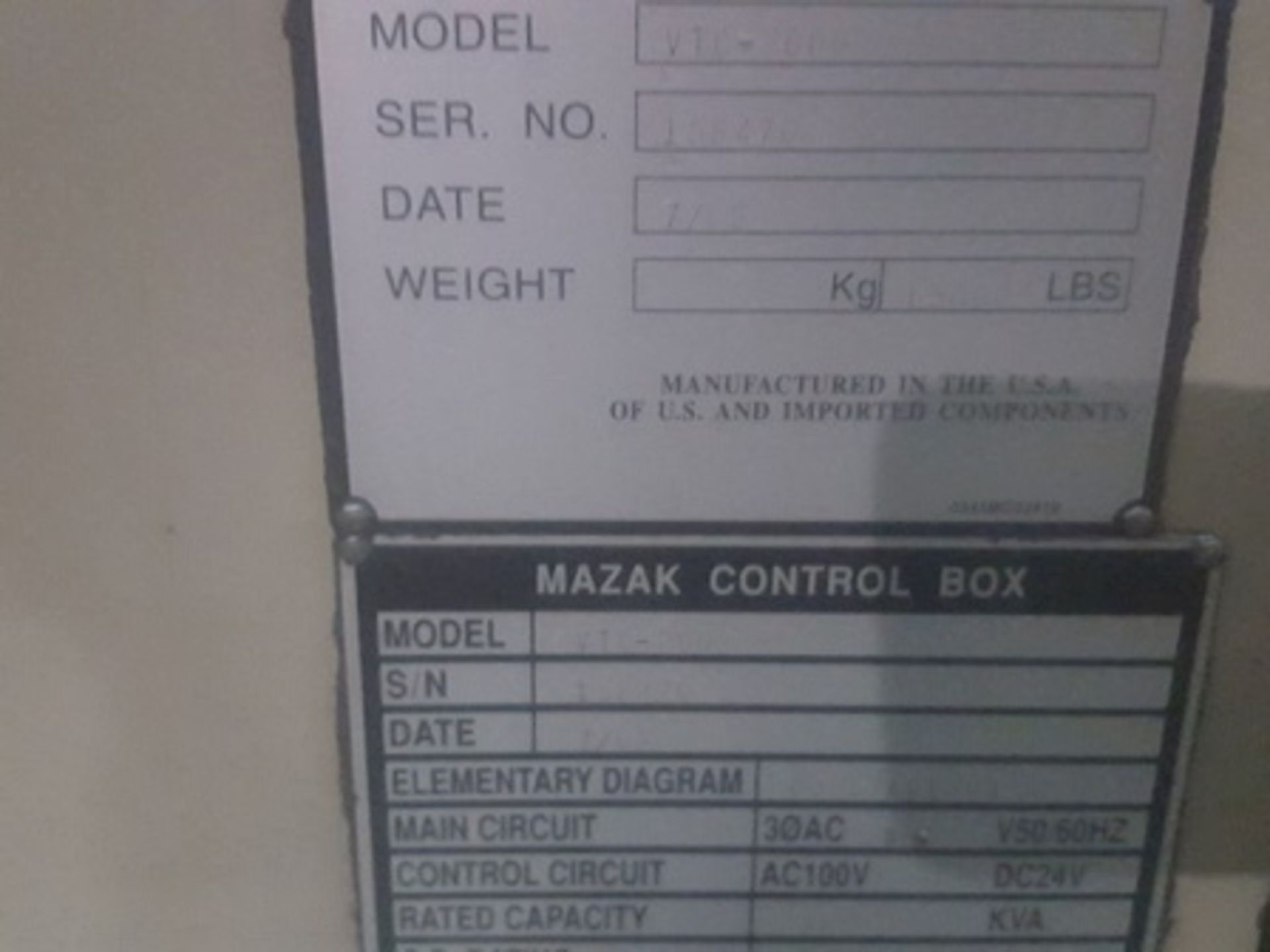 Mazak VTC-200B, CNC vertical machining center, 24 pocket automatic tool changer, s/n 158470; 2002 - Image 11 of 18