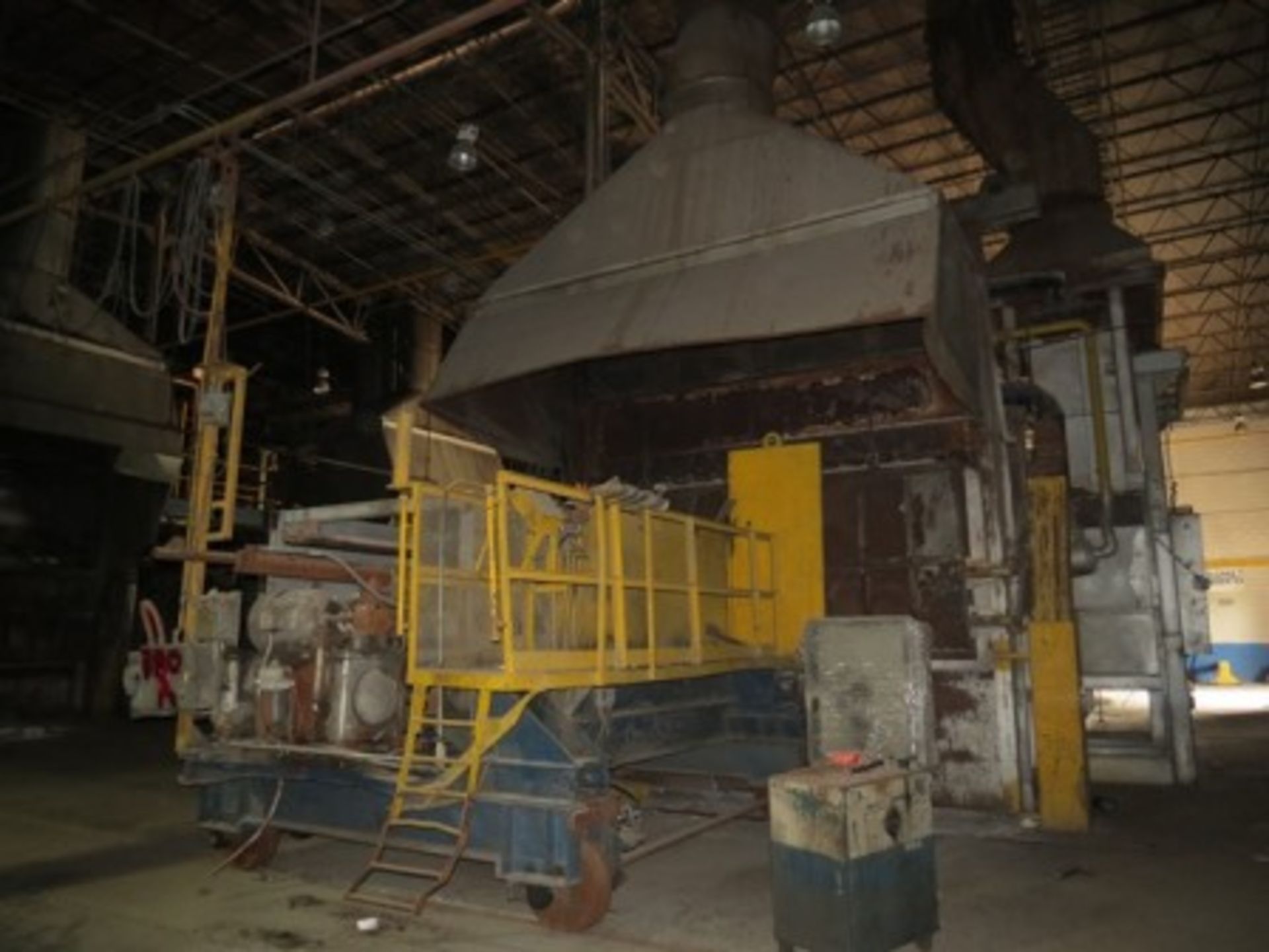 Melting furnace with dumper, hood and ductwork for gas extraction. - Image 11 of 28