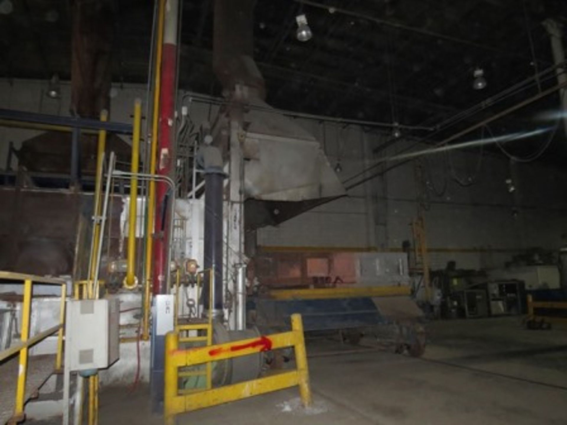 Melting furnace with dumper, hood and ductwork for gas extraction. - Image 8 of 28