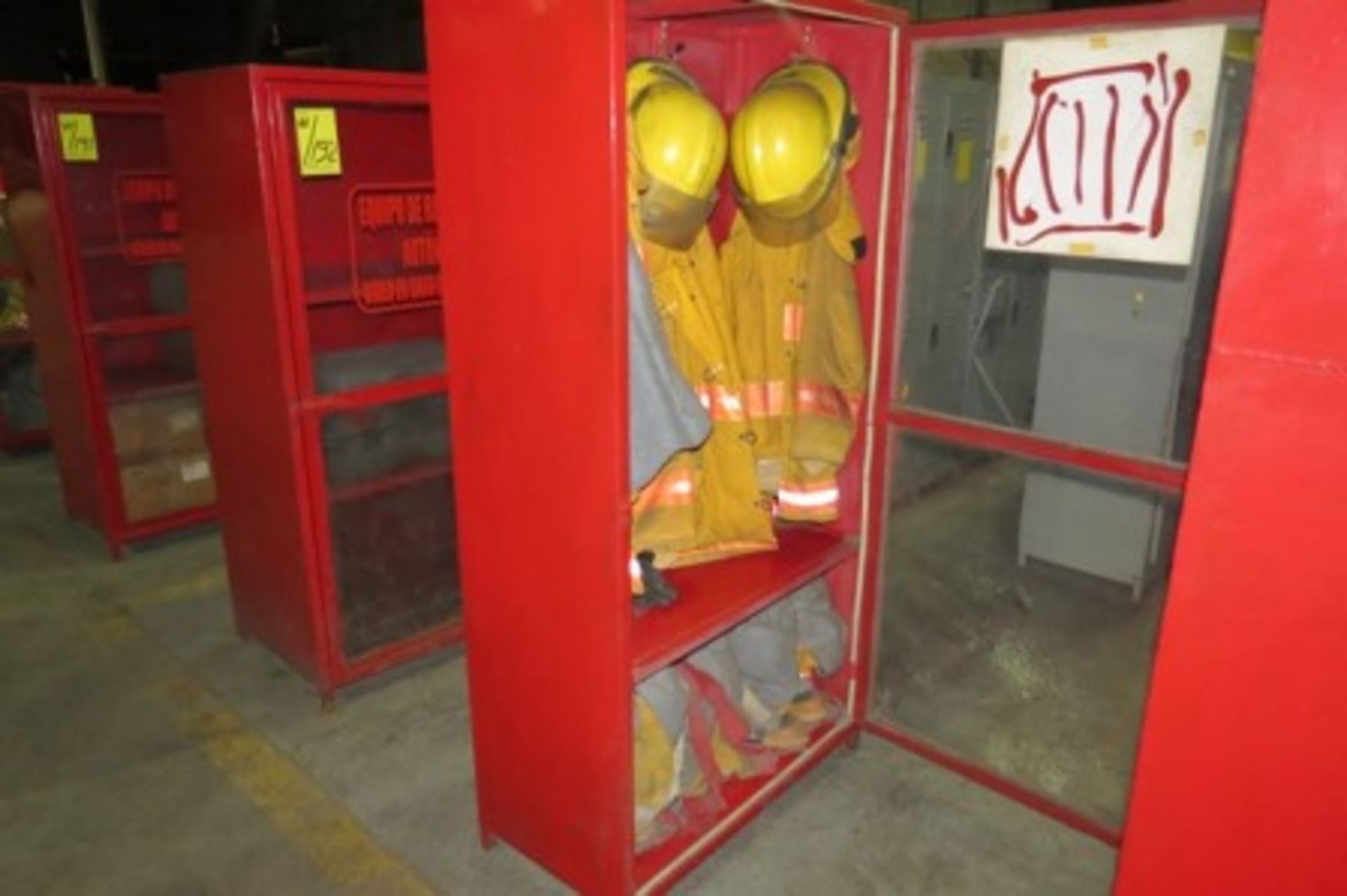 (2) Cabinets with firefighting gear. Cabinet with first aid gear - Image 2 of 11