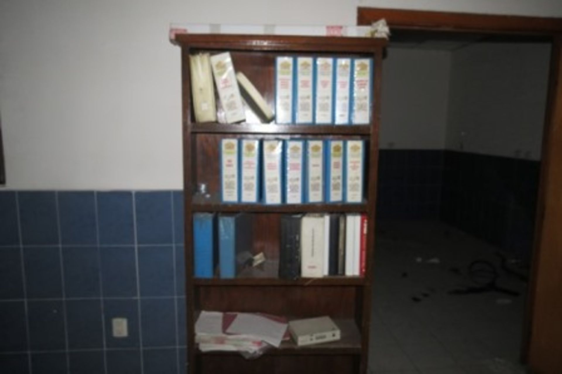 Baird spectrophotometer, laboratory furniture, test tube cabinet, bookcase and desk. - Image 8 of 15