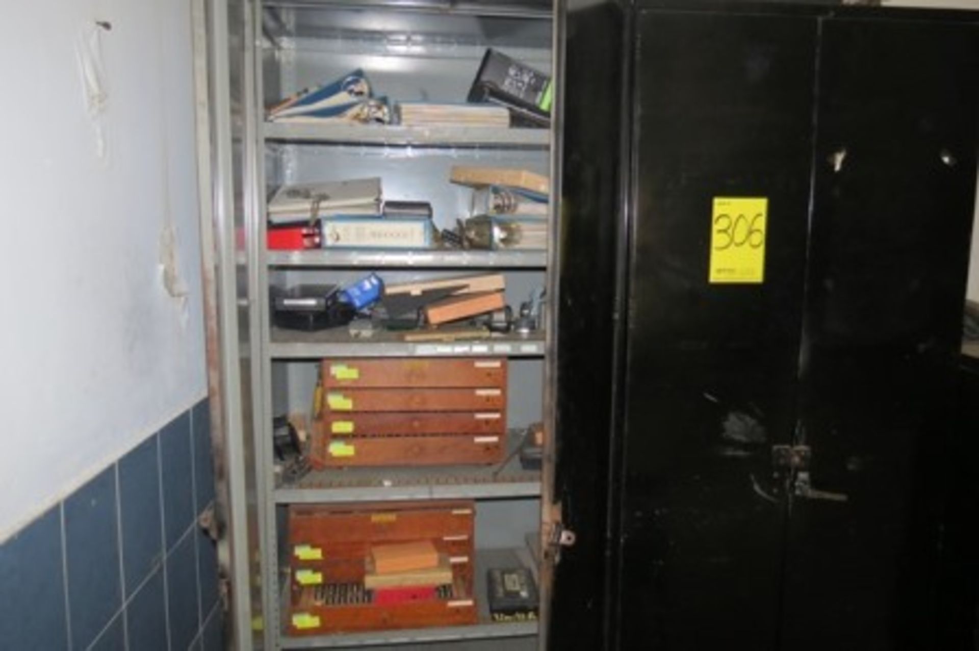 (3) Cabinets with measuring equipment, 7 desks with chairs, bookcase, (3) file cabinets, computers - Image 4 of 26