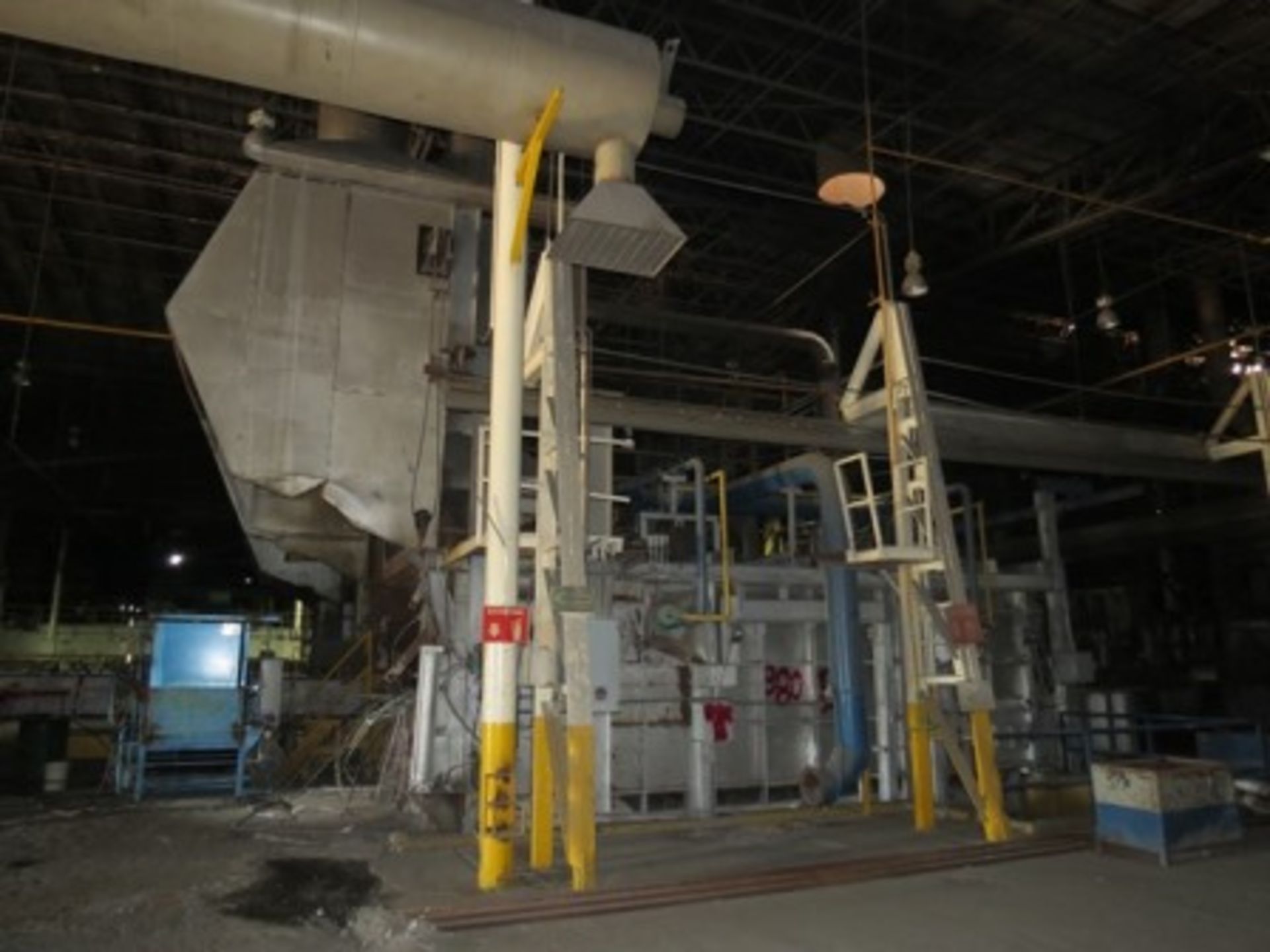 Melting furnace with dumper, hood and ductwork for gas extraction. - Image 17 of 28