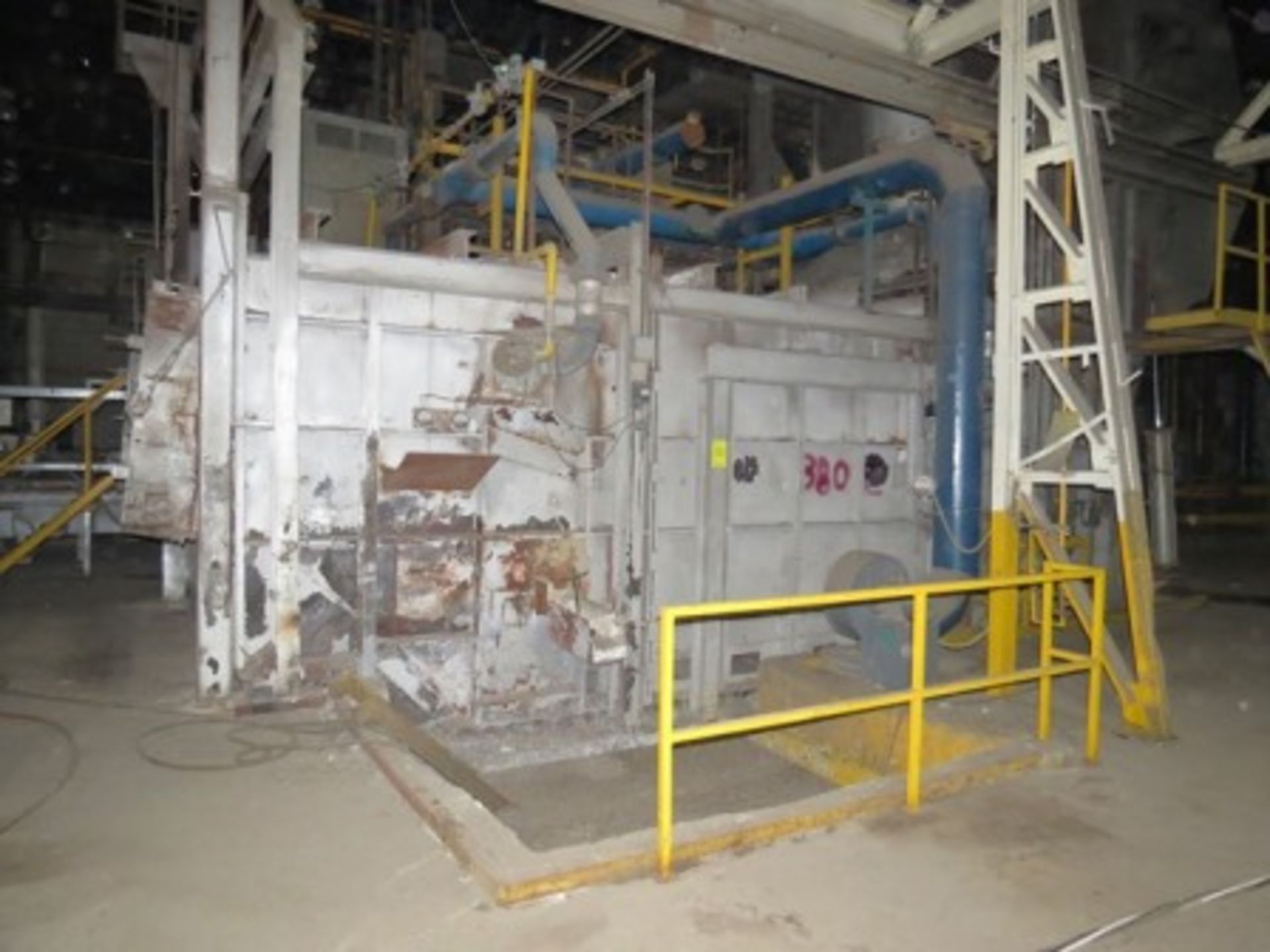 Melting furnace with dumper, hood and ductwork for gas extraction. - Image 3 of 7