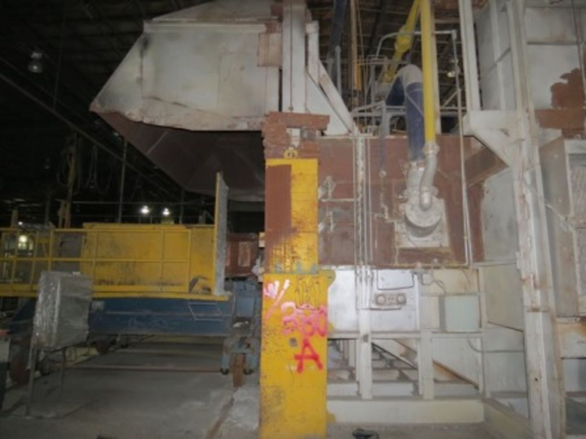 Melting furnace with dumper, hood and ductwork for gas extraction. - Image 14 of 28