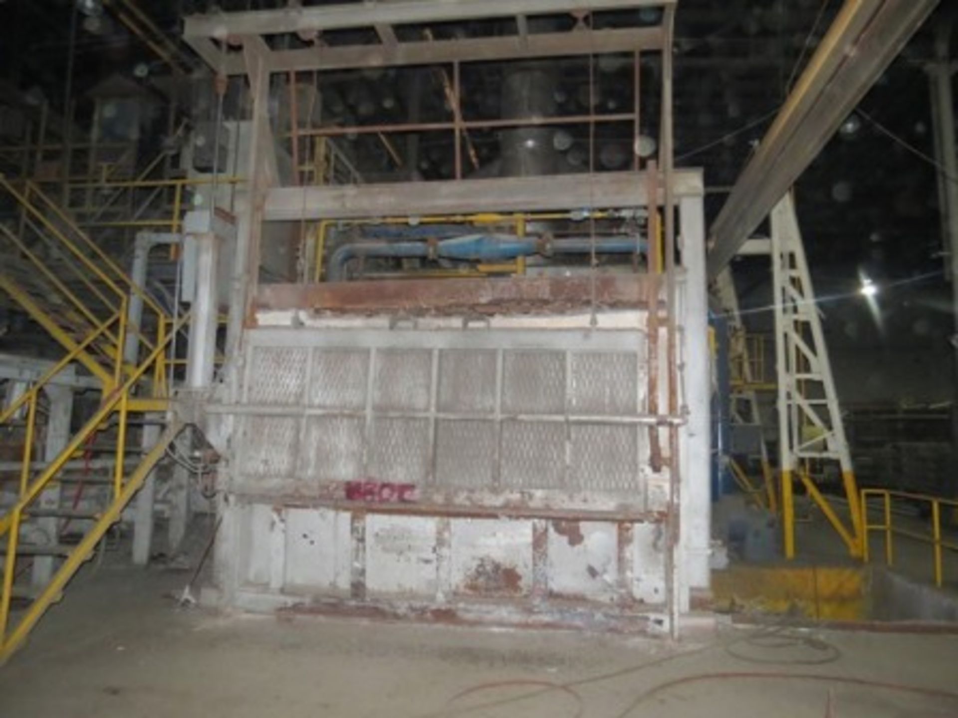 Melting furnace with dumper, hood and ductwork for gas extraction. - Image 2 of 7