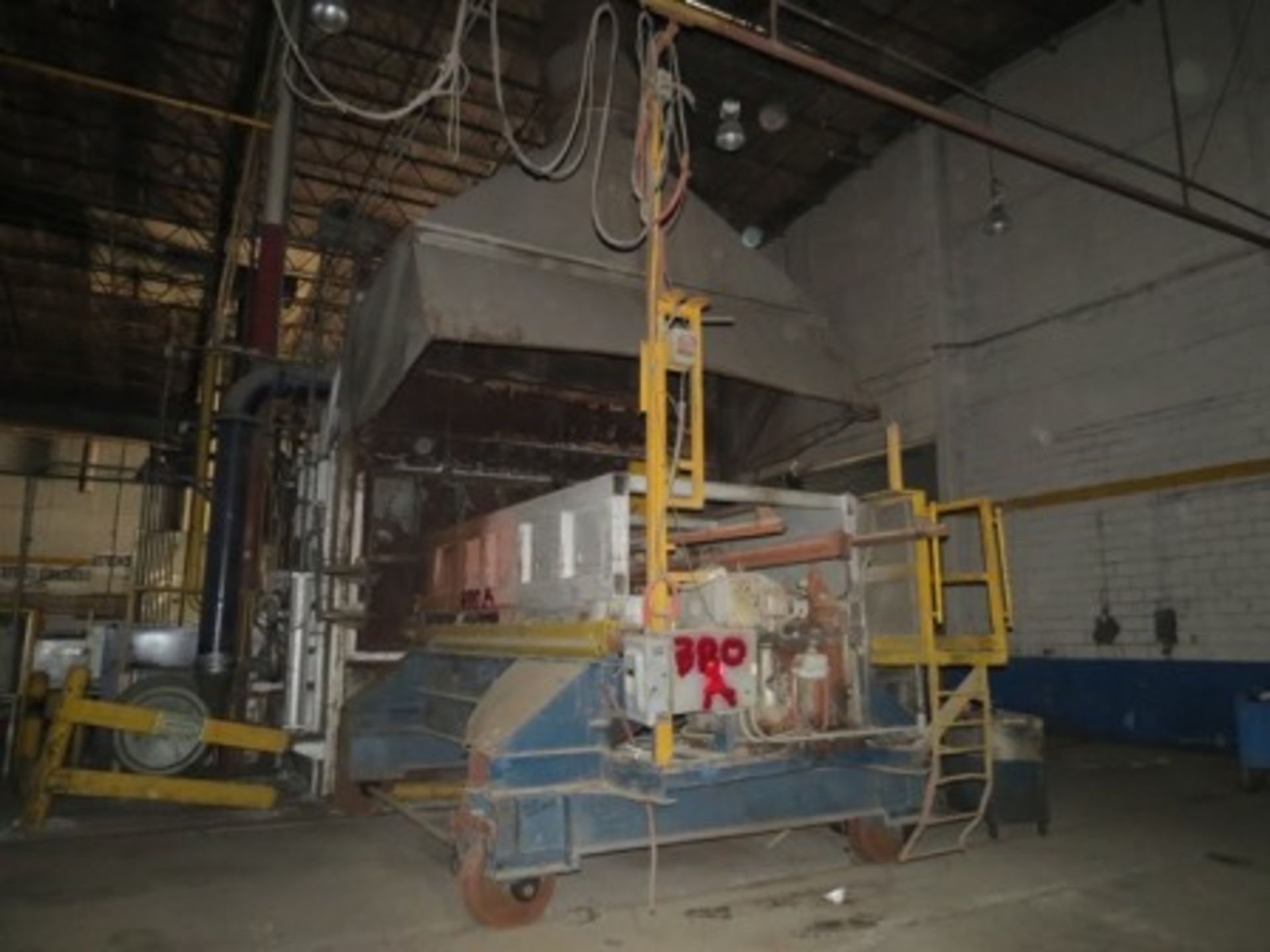 Melting furnace with dumper, hood and ductwork for gas extraction. - Image 10 of 28