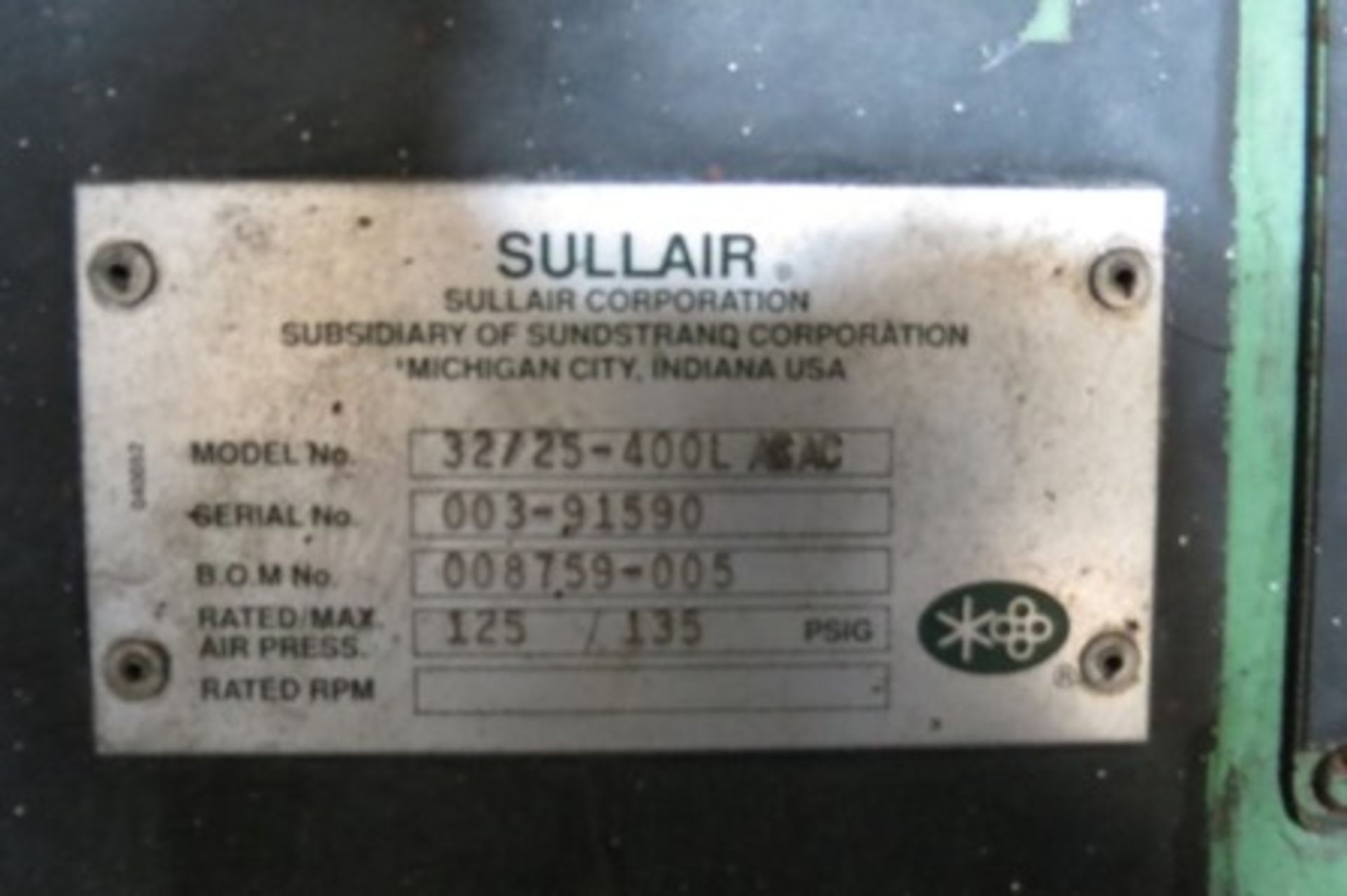 Air compressor Sullair 32 / 25-400L AC s/n 003-9159018/04/201, 1989, rotary screw, 450 hp - Image 18 of 19