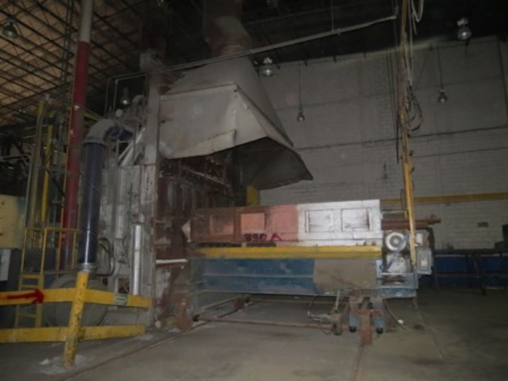 Melting furnace with dumper, hood and ductwork for gas extraction. - Image 9 of 28