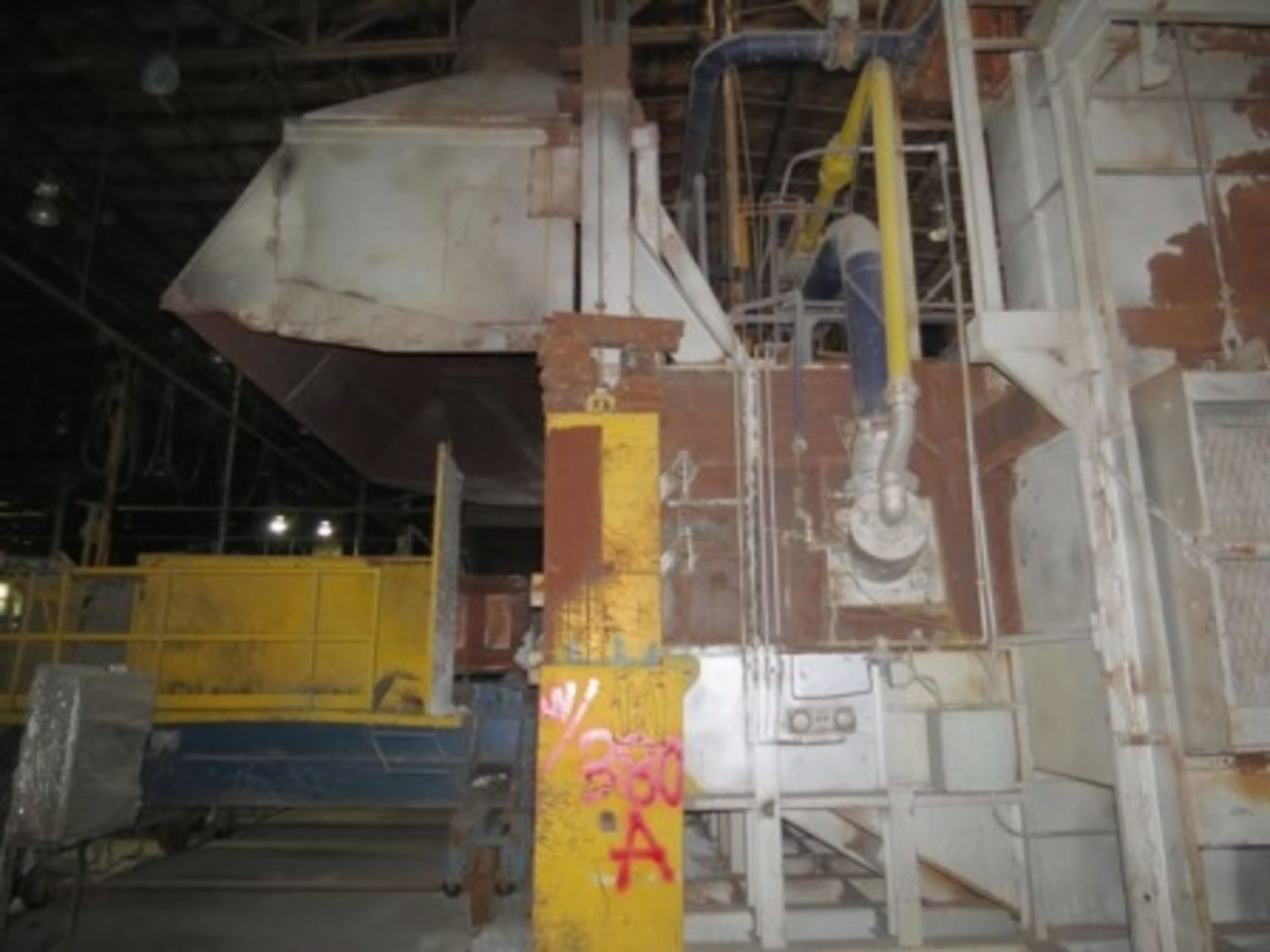 Melting furnace with dumper, hood and ductwork for gas extraction. - Image 13 of 28
