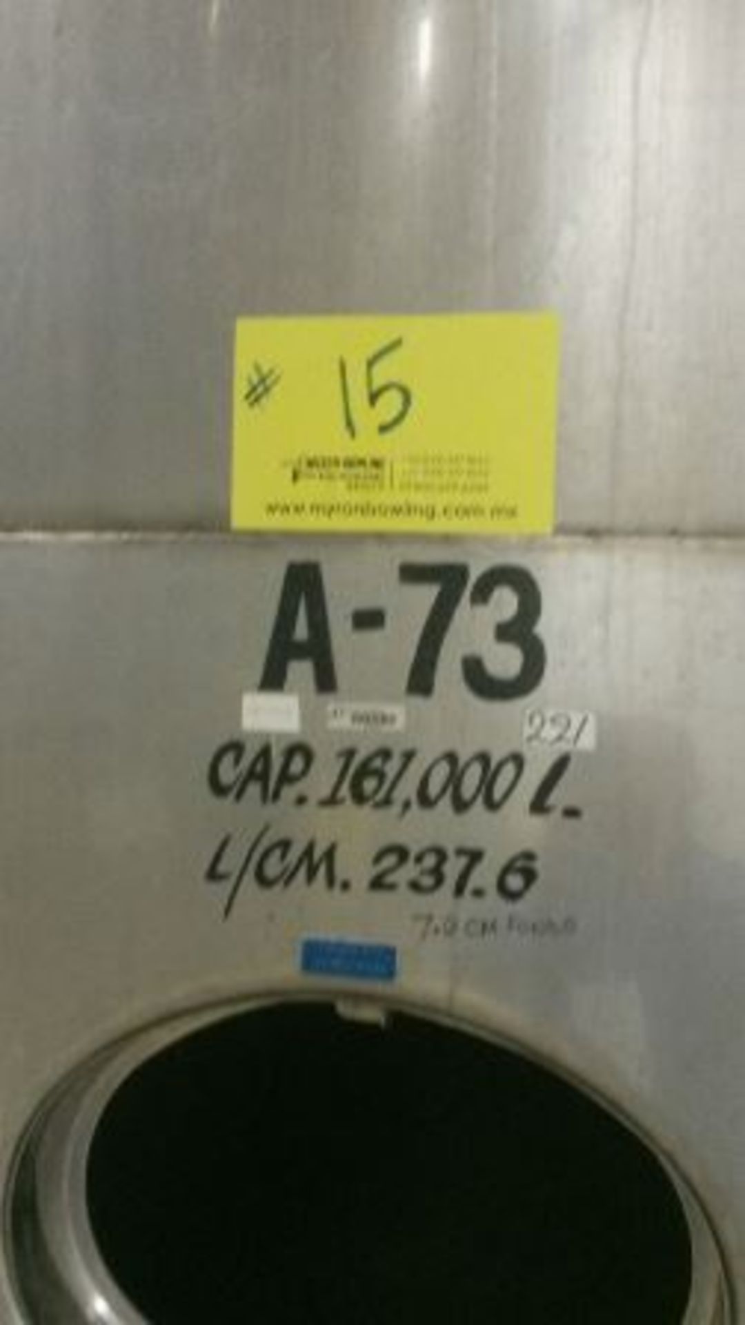TANQUE DE 161,000 LTS DE CAPACIDAD, MATERIAL ACERO INOXIDABLE 304, L/CM 237.6; 7.0CM DE FONDO (USADO - Image 8 of 10