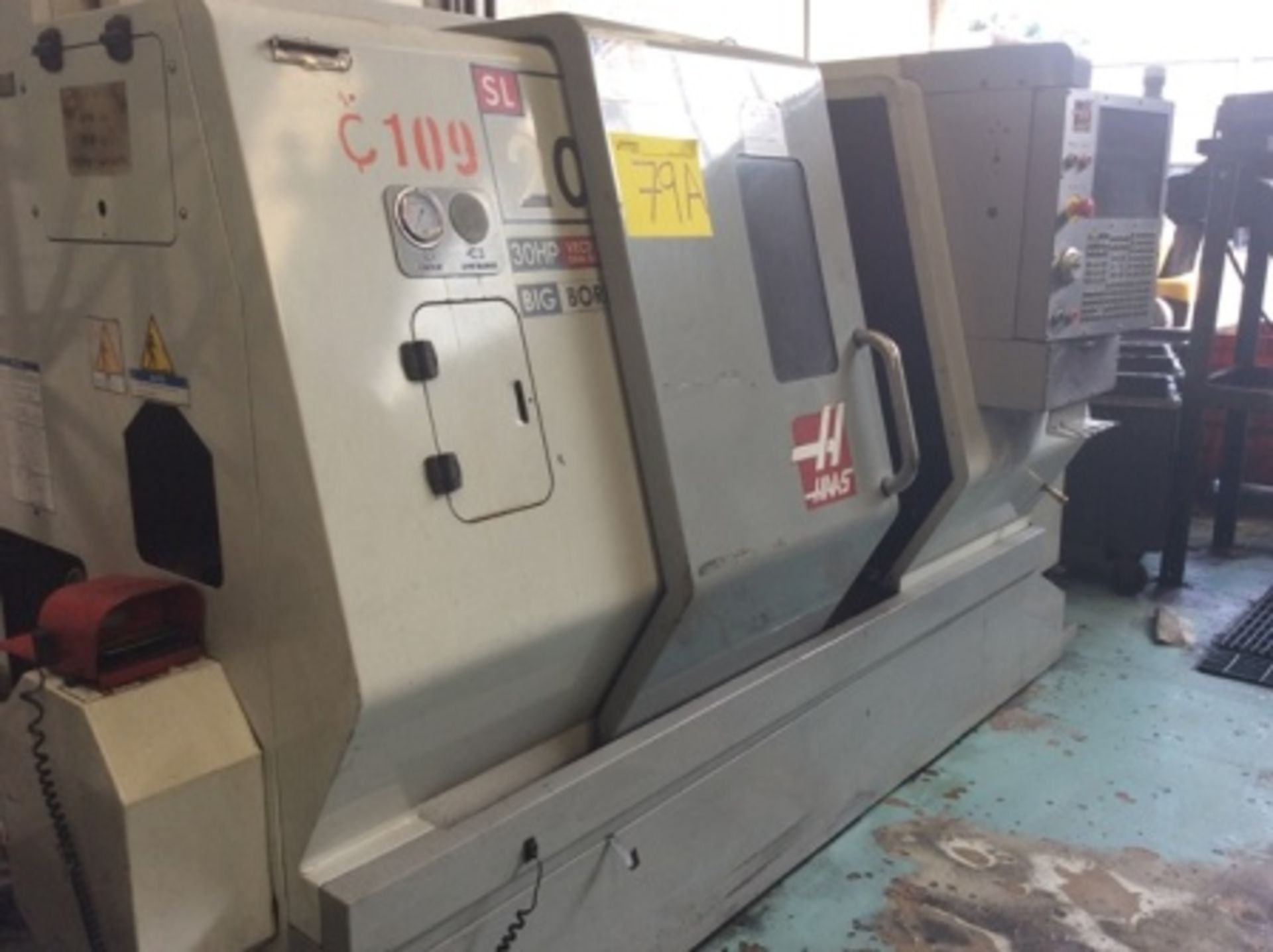 2009 Haas CNC Lathe, model SL20B series 3084722, MFG: 05/09 voltage 195/260, 30 Hp Big Bore with … - Image 9 of 30