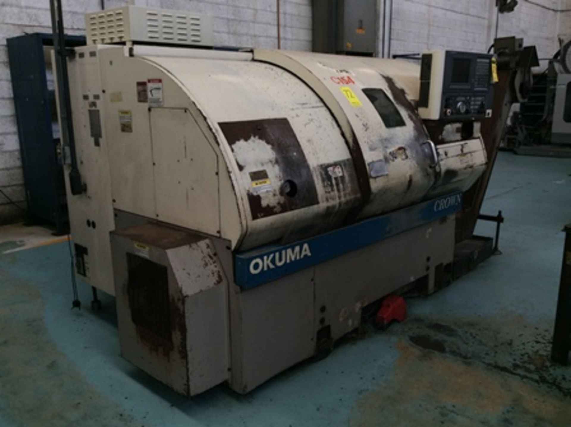 Okuma Crown CNC Lathe model 762S-BB 0270 series with 12 tools turret and chip collector … - Image 3 of 10