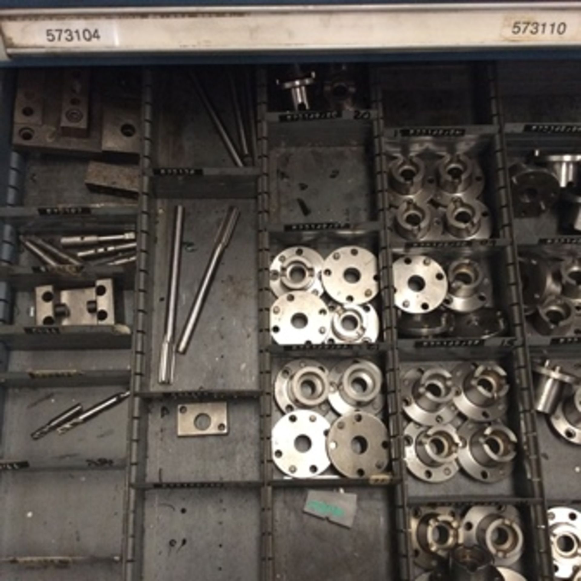 4 tool drawers with 40 drawers in total that contain attachments for CNC operations; taps, shape … - Image 4 of 25