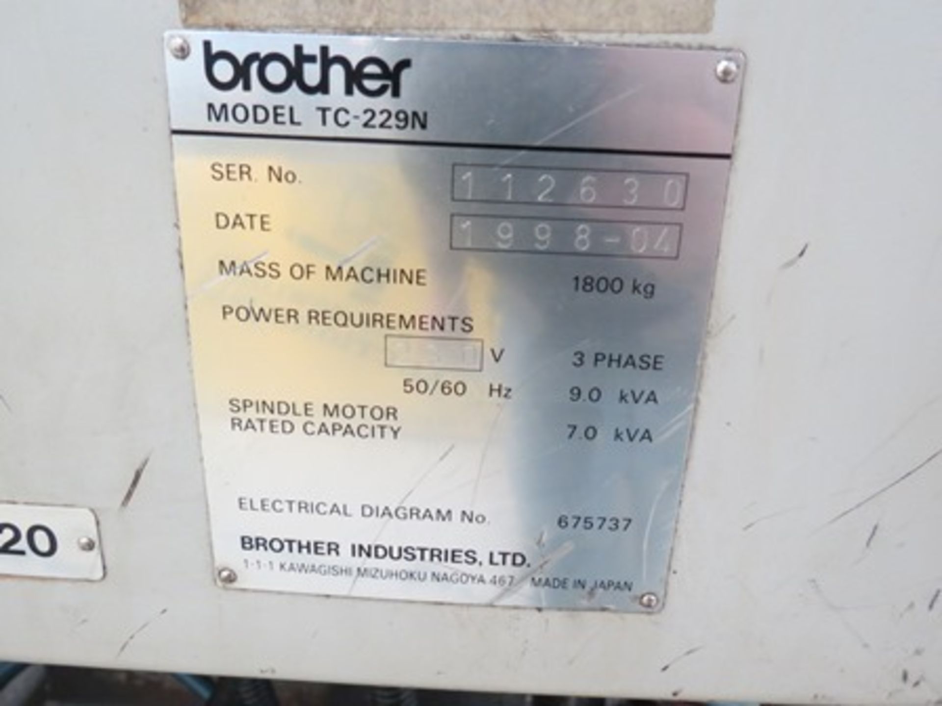 Brother CNC Tapping Center, model TC-229 112630 series with 14 tools turret and chip collector … - Image 11 of 11