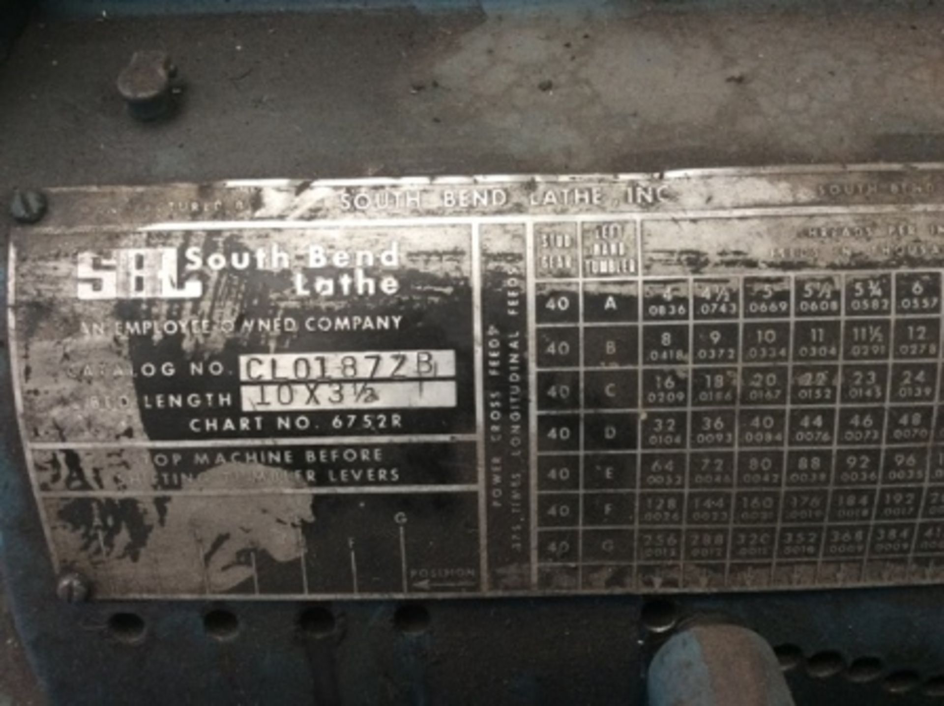 South Bend Lathe, model CL0187ZB, 3.5 "Swing and 10" between centers … - Image 5 of 7