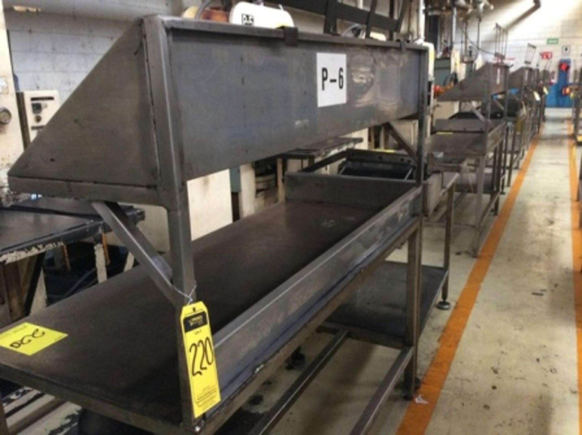 2 work tables, one with stainless steel cover and guillotine, another with cover in 1/4 ac plate … - Image 2 of 4