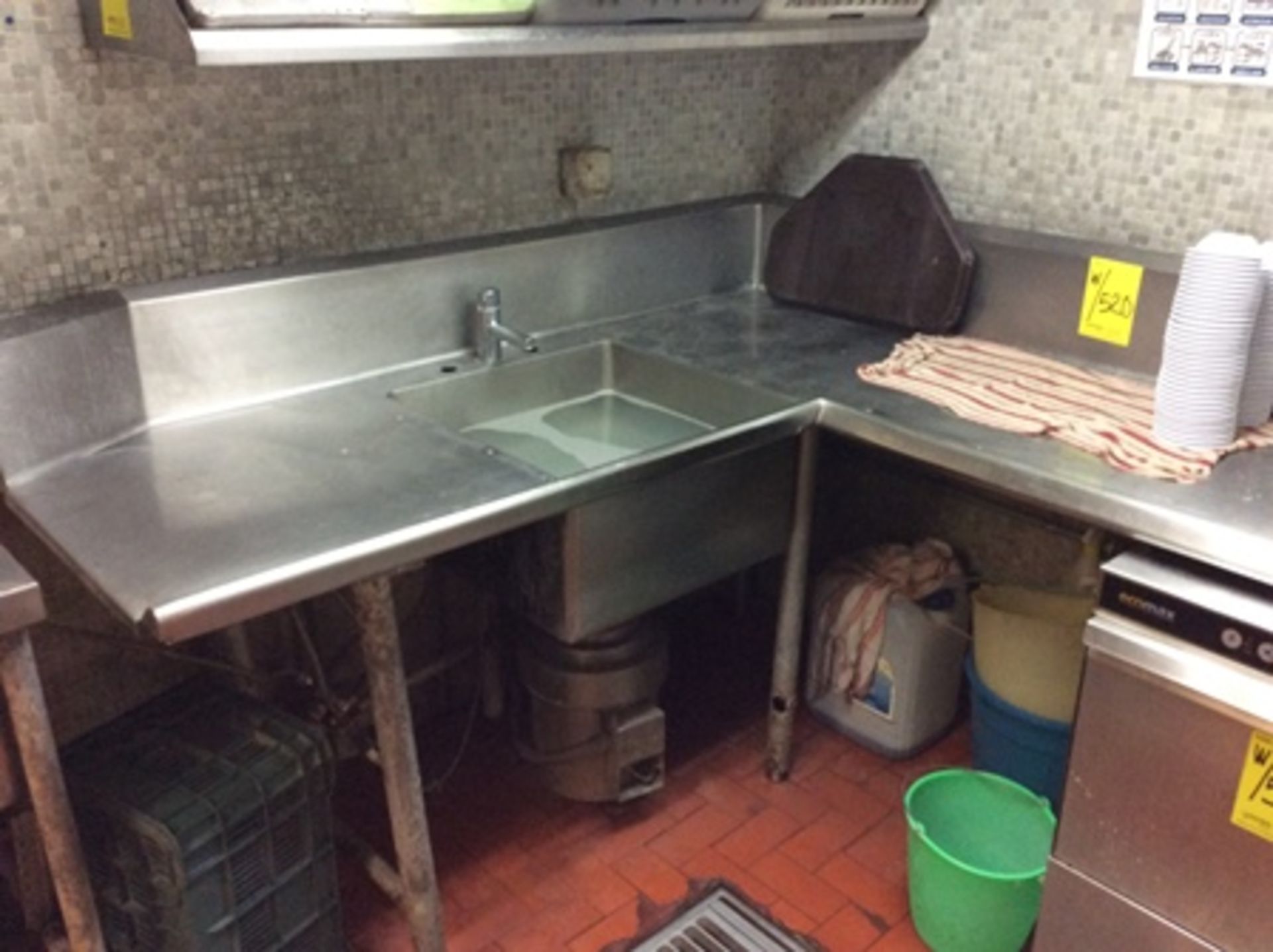 Corner stainless steel sink with stainless steel drainer includes shelf … - Image 2 of 5