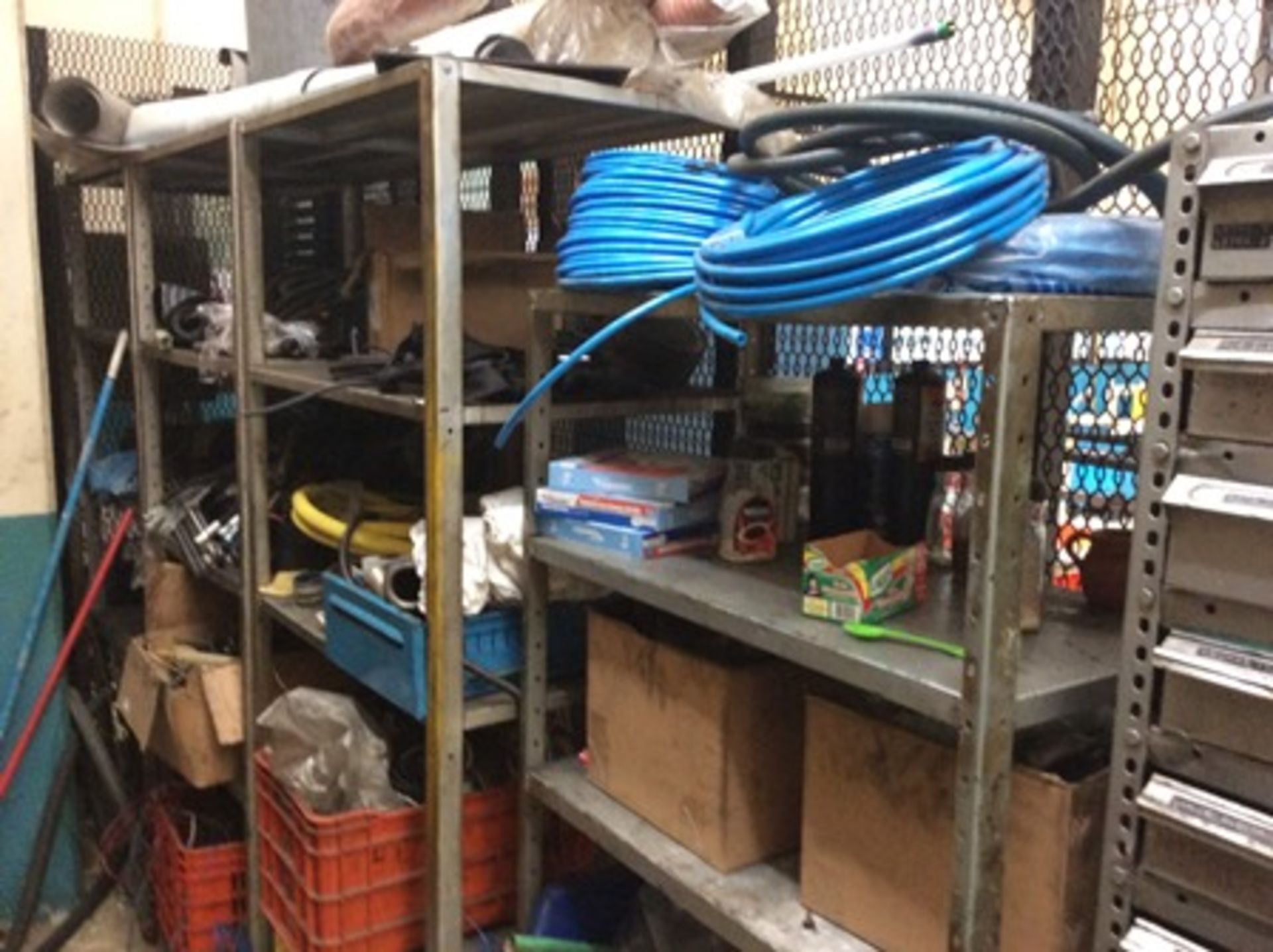 Tool store includes contents, sliding door and protective cage … - Image 7 of 15