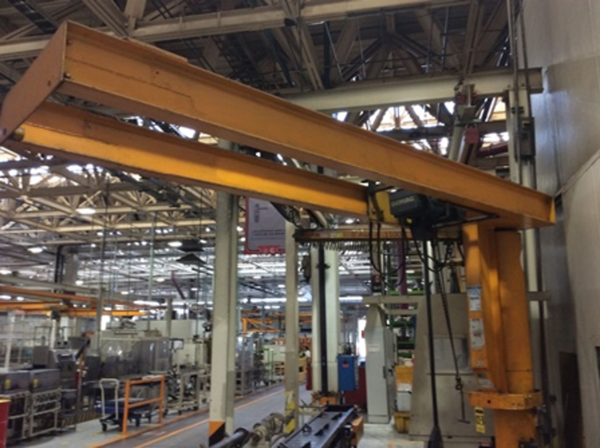 1/4 Ton capacity Jib Crane, 2.7m high, 2.5m arm. & Demag Hoist - Image 5 of 13
